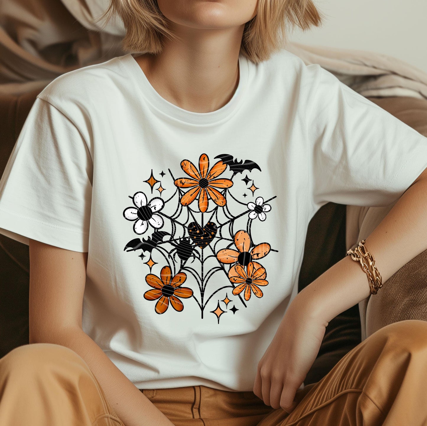 Spiderweb Florals DTF Transfer Ready For Press, Fall DTF Transfers, Autumn DTF Transfer, Fall Halloween Dtf Transfers, Custom Dtf Transfers