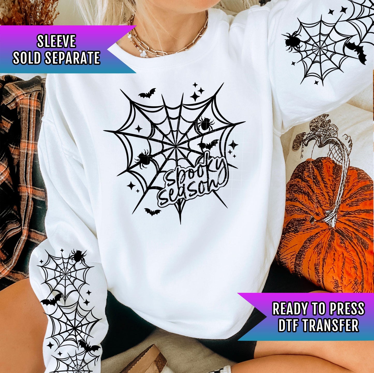 Spooky Season Heart Web DTF Transfer Ready For Press, Fall DTF Transfers, Halloween Dtf Transfers, Custom Dtf Transfers, Gothic DTF Transfer