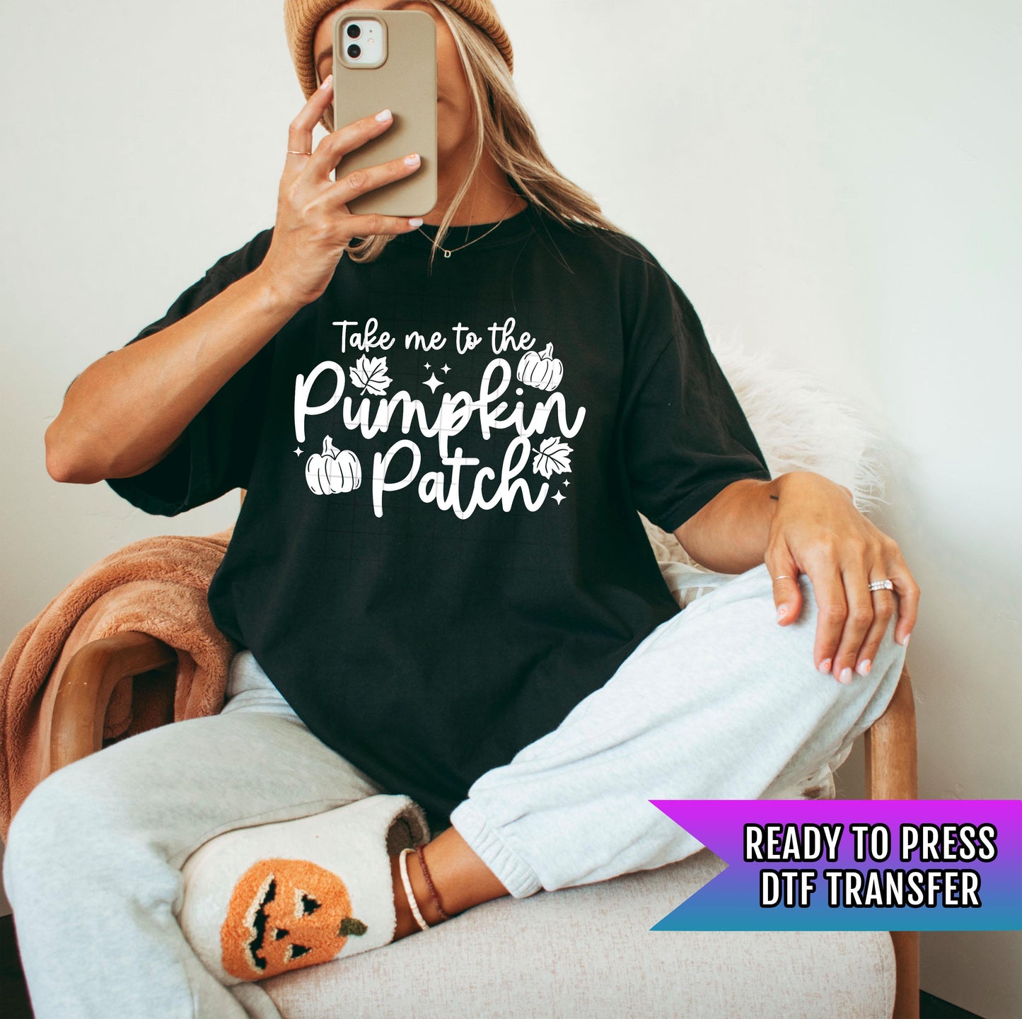 Take Me To The Pumpkin Patch DTF Transfers, Autumn DTF Transfers Ready For Press, Pumpkin DTF Prints, Heat Press Transfers, Direct To Film
