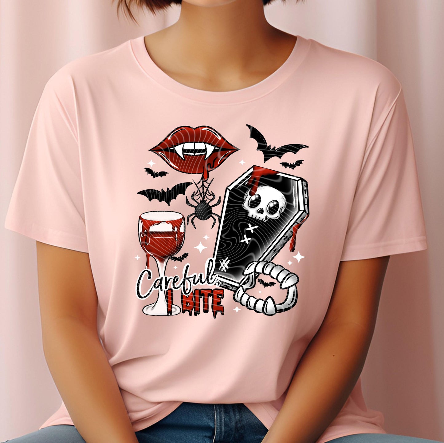 Careful I Bite DTF Transfers, Spooky Dtf Transfers, Halloween DTF Transfer Ready For Press, Heat Press Transfers, Spooky Shirt Transfers