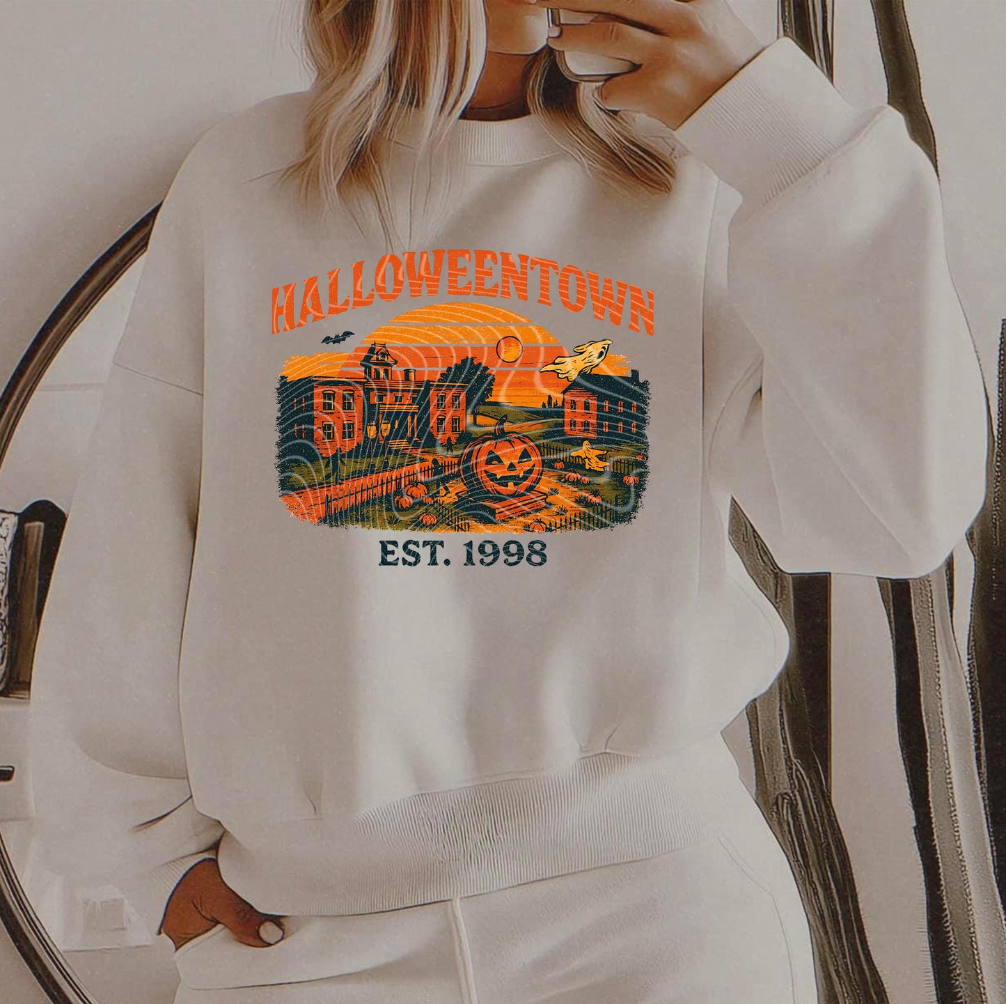 Halloween City DTF Transfers, Halloween DTF Transfers Ready For Press, Bats DTF Prints, Pumpkin Dtf Prints, Spooky Season Dtf Transfers