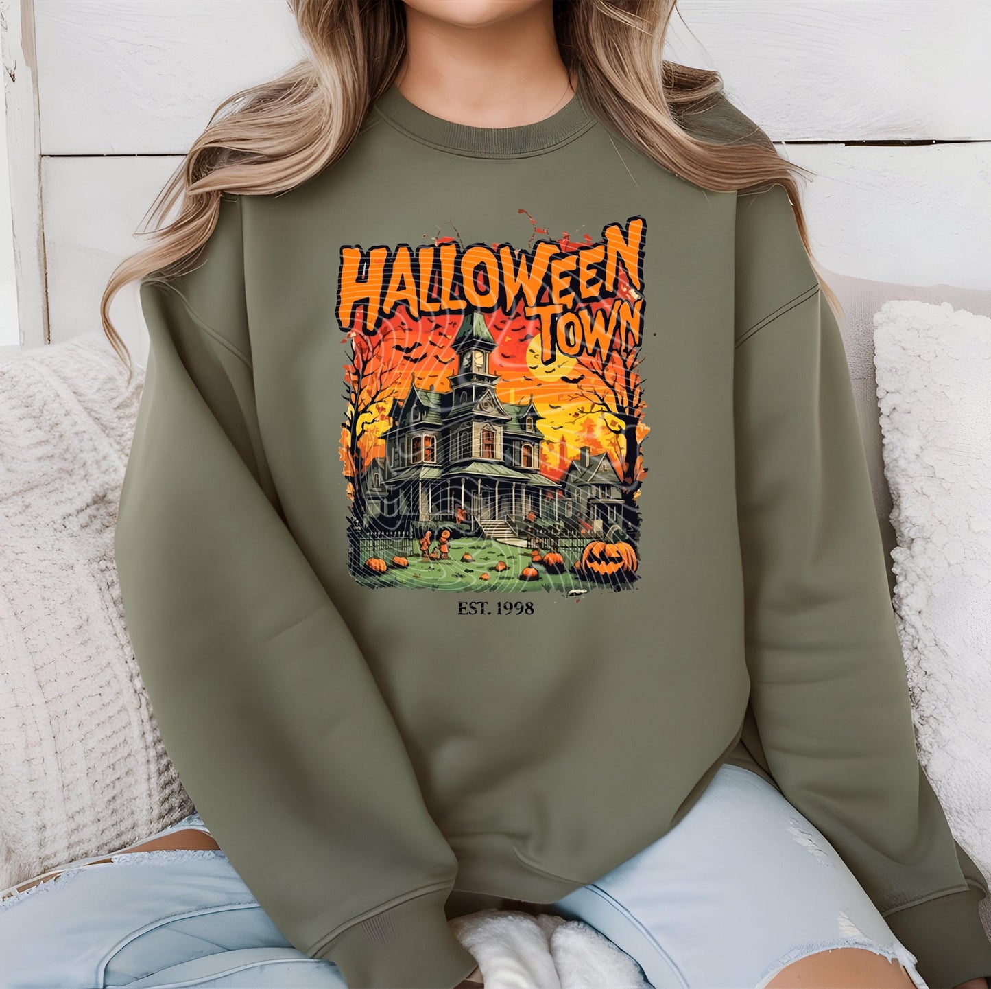 Halloween City DTF Transfers, Halloween DTF Transfers Ready For Press, Bats DTF Prints, Pumpkin Dtf Prints, Spooky Season Dtf Transfers