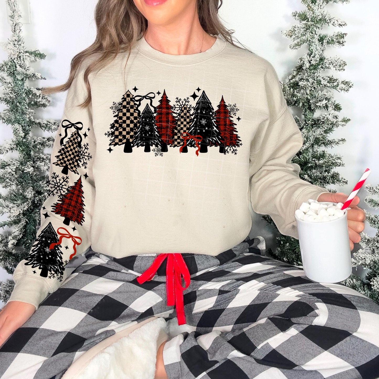 Merry Christmas Trees DTF Transfer Ready For Press, Christmas DTF Print, Heat Press Transfer, Winter Dtf Print, Direct To Film,Christmas DTF