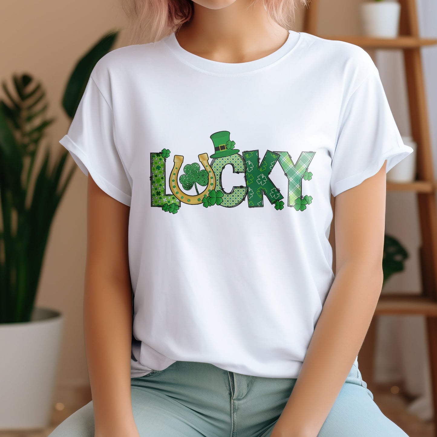 Lucky Transfer, DTF Transfer, Shamrock, Ready For Press, St Patrick Day DTF Transfer, Custom Transfers, Heat Transfer, T-shirt Transfers