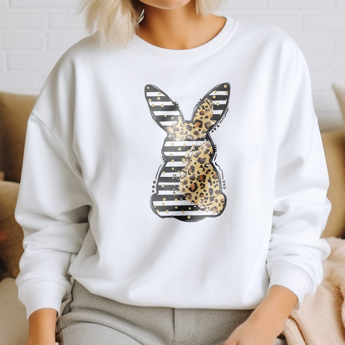 Easter Bunny DTF Transfer, DTF Transfer Ready For Press, Heat Press Transfer, Leopard Bunny Heat Transfer, Ready For Press Heat Transfers
