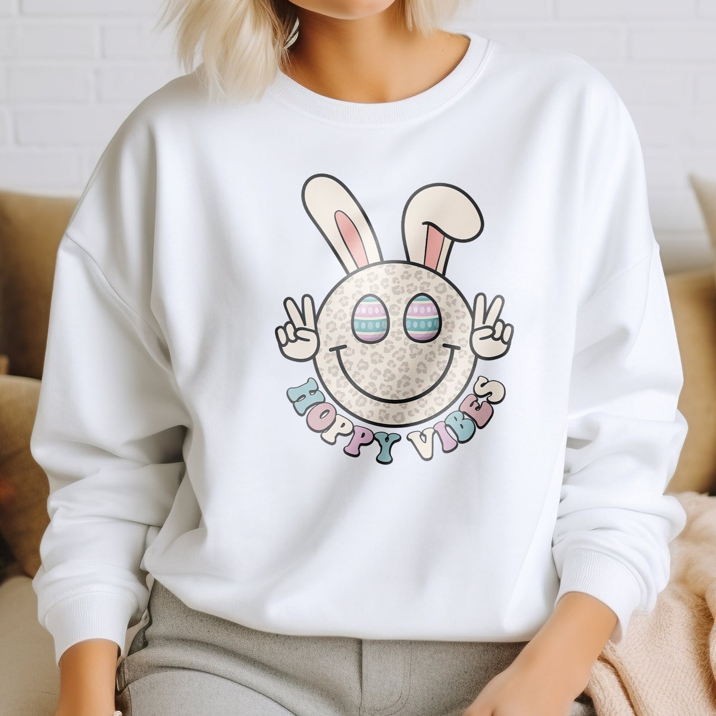 Retro Hoppy Vibes Bunny DTF Transfer, DTF Transfer Ready For Press, Easter Heat Press Transfer, Heat Transfer, Ready For Press Heat Transfer