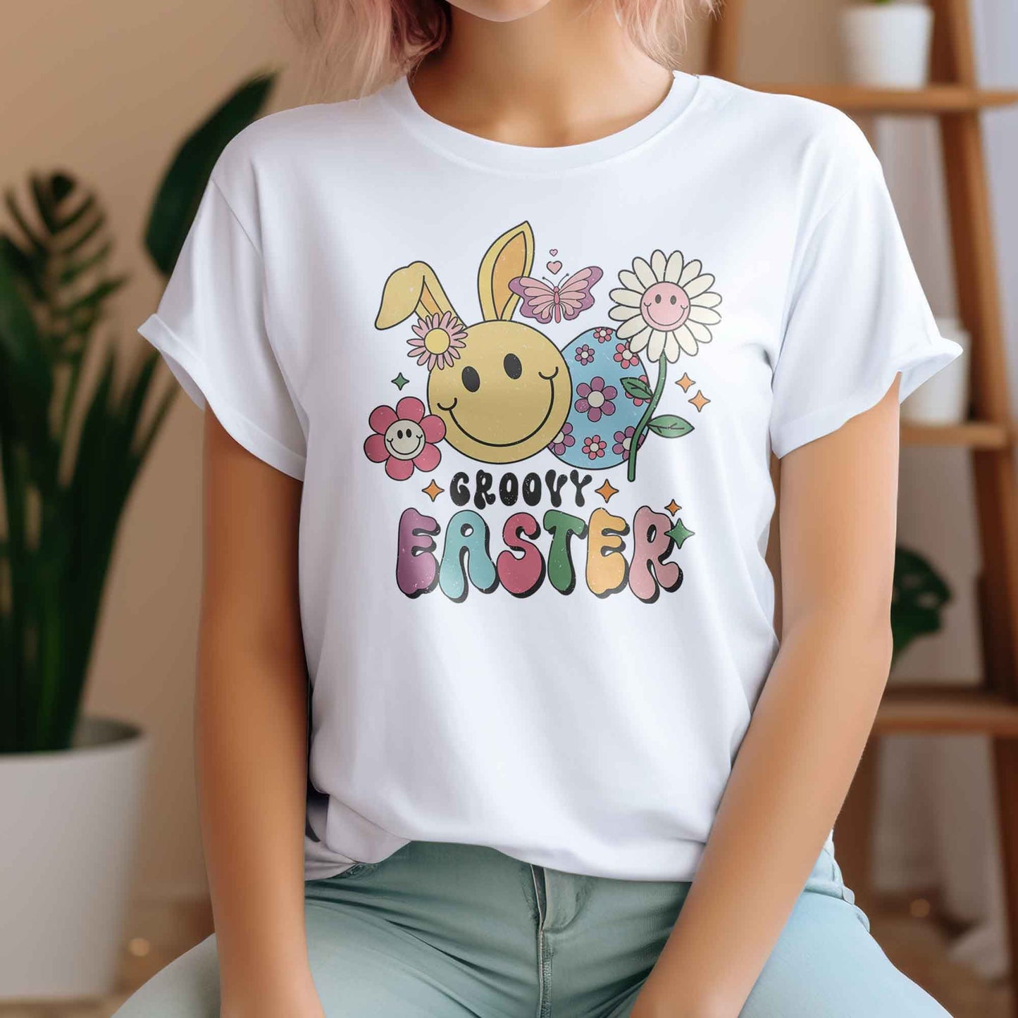 Groovy Easter DTF Transfer, Easter Transfer, DTF Transfer Ready For Press, Heat Press Transfer, DTF Print, Ready For Press Heat Transfers