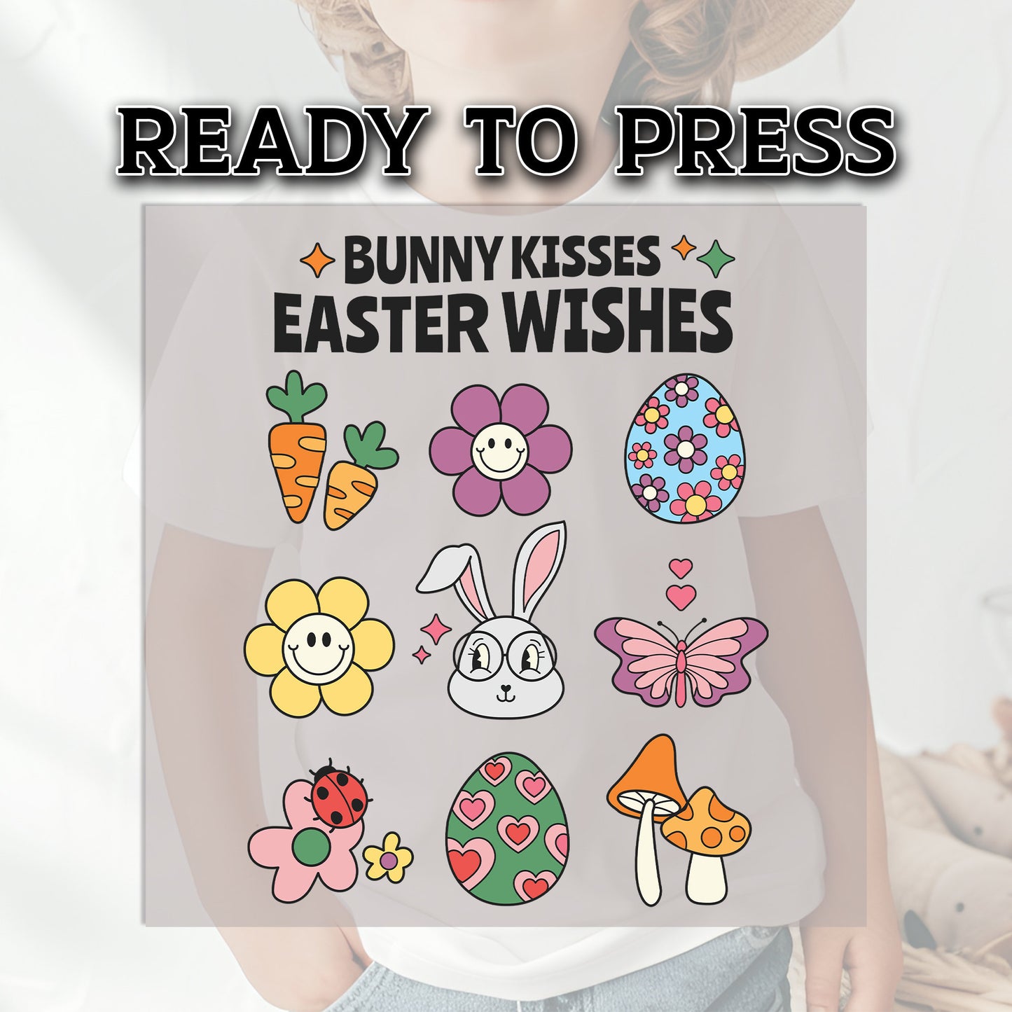 Easter Wishes DTF Transfer, Easter Transfer, DTF Transfer Ready For Press, Heat Press Transfer, DTF Print, Ready For Press Heat Transfers