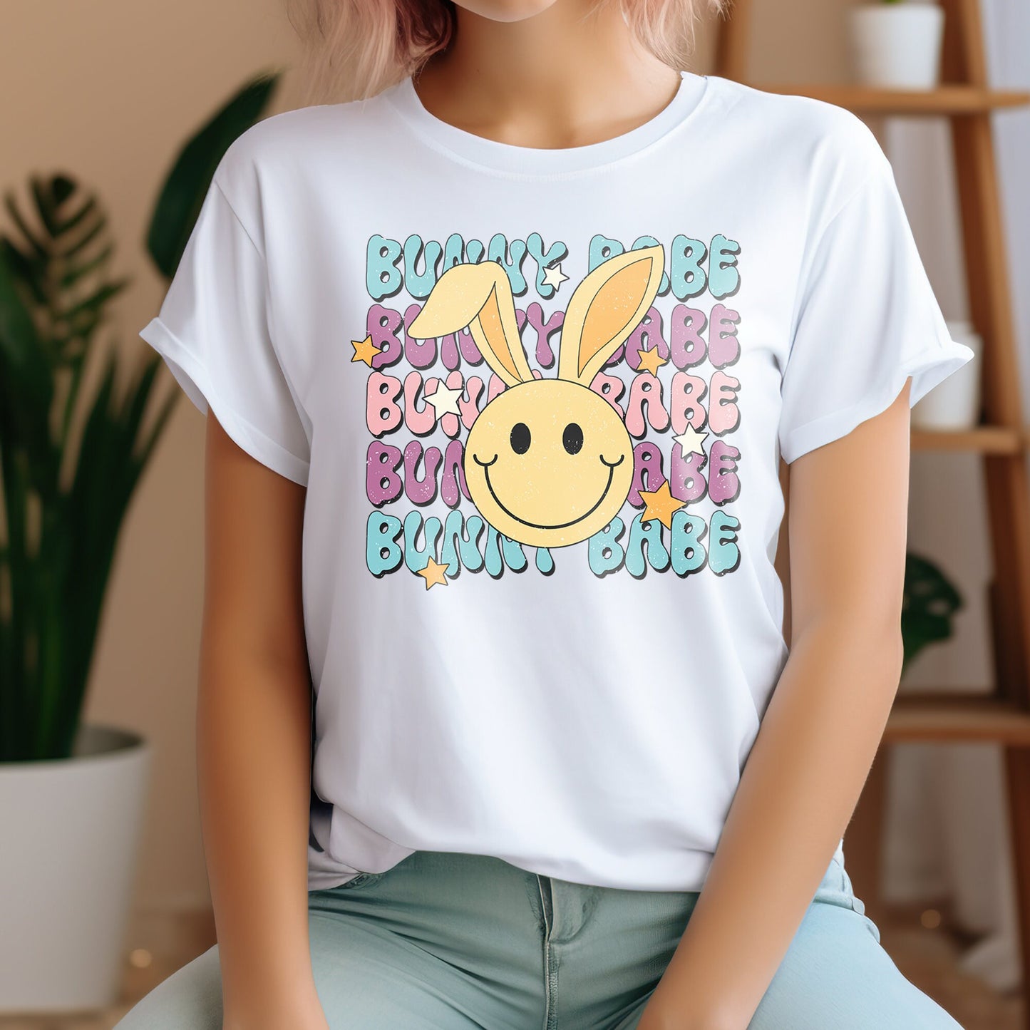 Retro Easter DTF Transfer, DTF Transfer Ready For Press, Bunny Babe, Heat Press Transfer, Easter Transfer, Ready For Press Heat Transfers