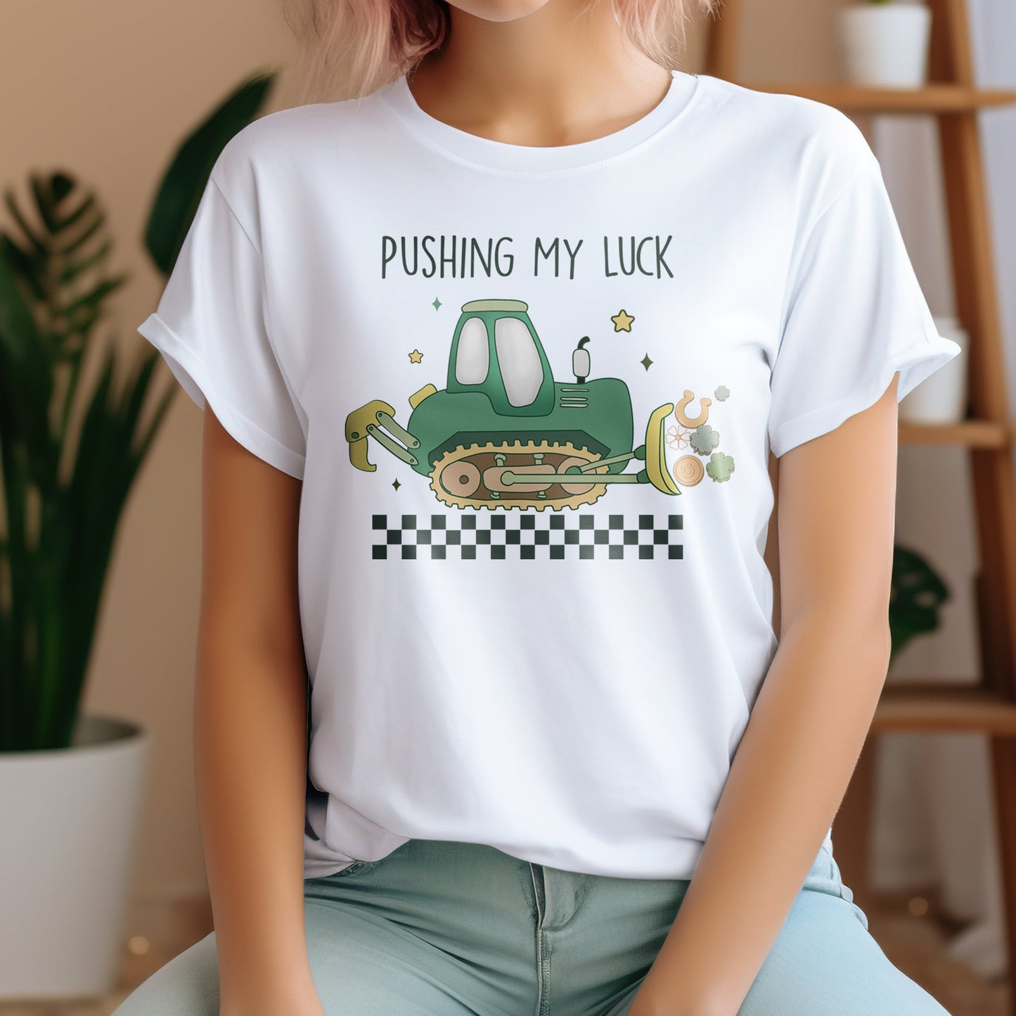 DTF Transfer, Pushing My Luck, Ready For Press, St Patrick Day DTF Print, Custom Transfers, DTF Print, Heat Transfer, T-shirt Transfers, Dtf