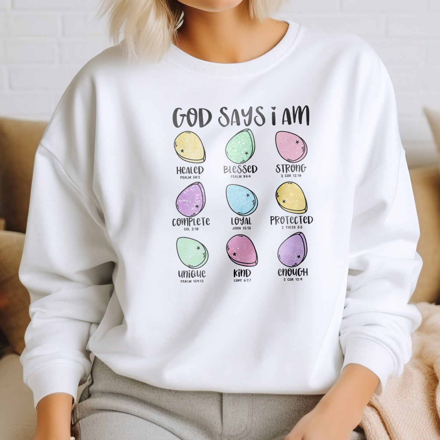 Easter DTF Transfer, DTF Transfer Ready For Press, God Says I am, Heat Press Transfer, Ready For Press Heat Transfers, Custom Transfers, DTF