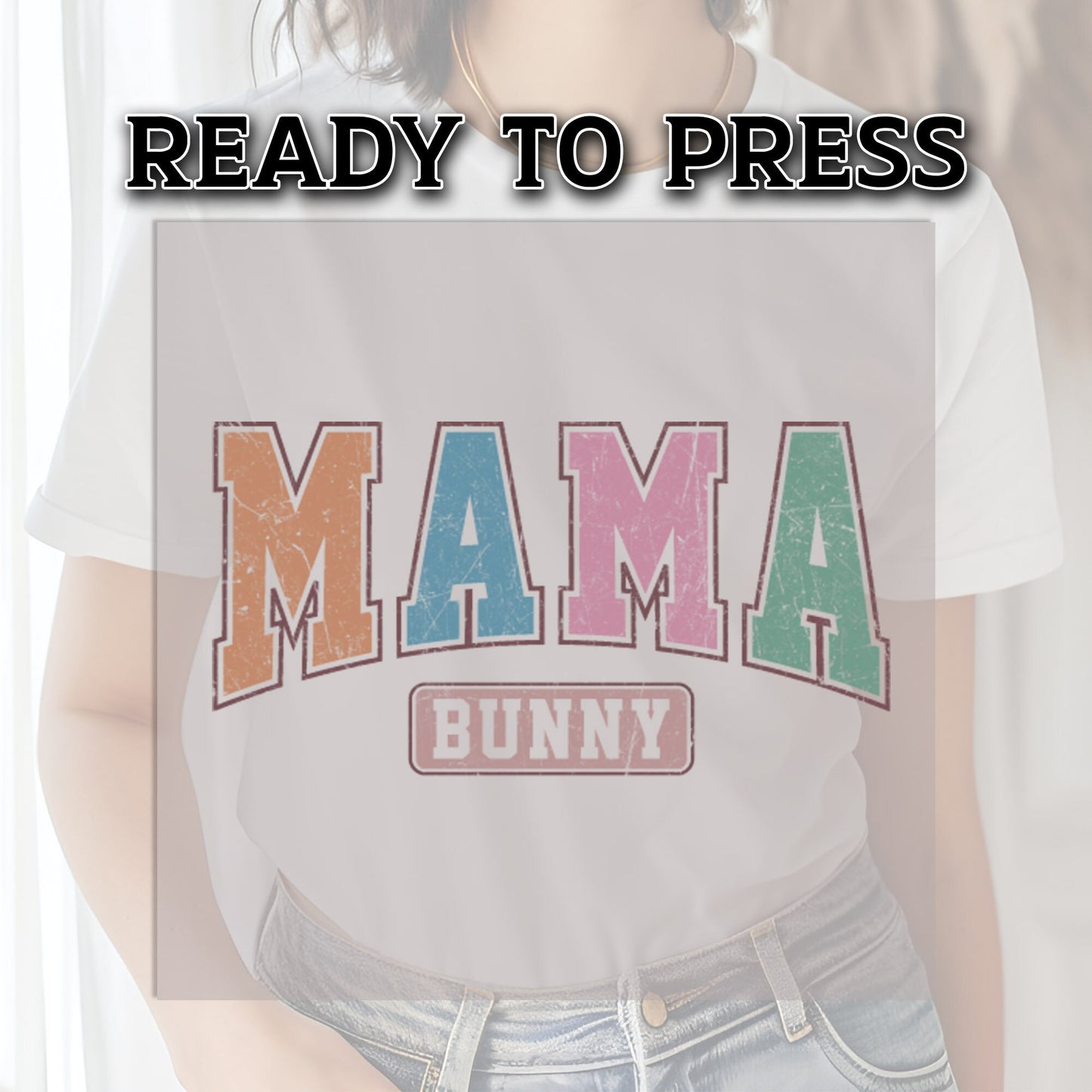 Easter DTF Transfer, Mama Bunny DTF Transfer Ready For Press, Heat Press Transfer, Ready For Press Heat Transfers, Bunny DTF Transfers, Dtf