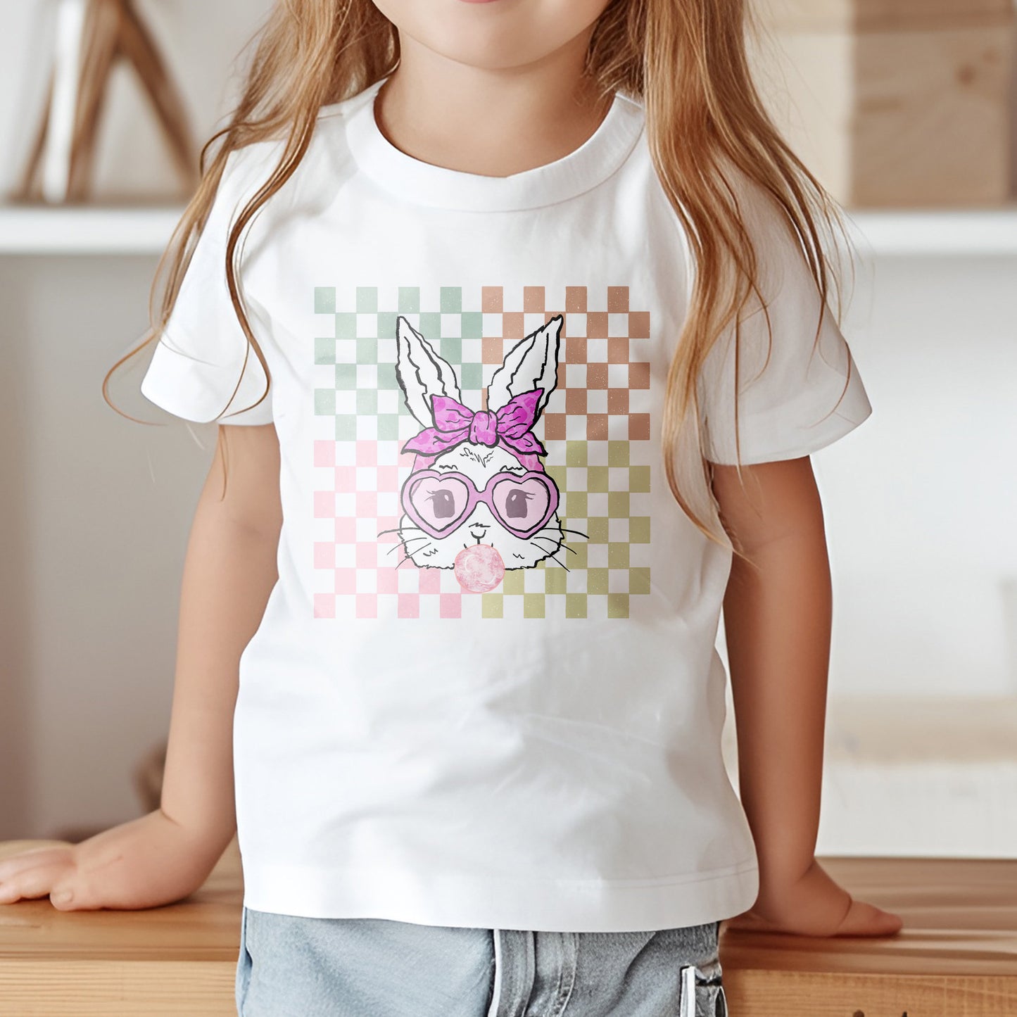 Easter Bunny With Glasses DTF Transfer, DTF Transfer Ready For Press, Heat Press Transfer, Heat Transfer, Ready For Press Heat Transfers