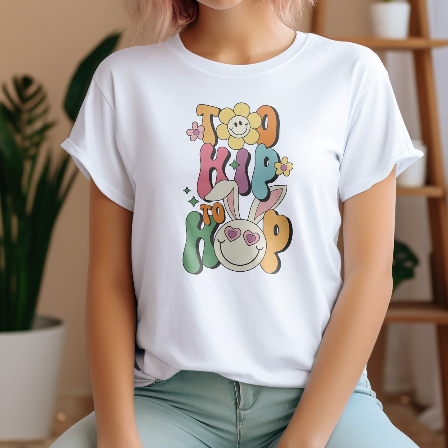Too Hip To Hop DTF Transfer, DTF Transfer Ready For Press, Heat Press Transfer, DTF Print, Easter Transfer, Ready For Press Heat Transfers