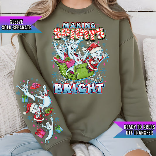 Making Spirits Bright DTF Transfer Ready For Press, DTF Prints, Heat Press Transfer #SP084