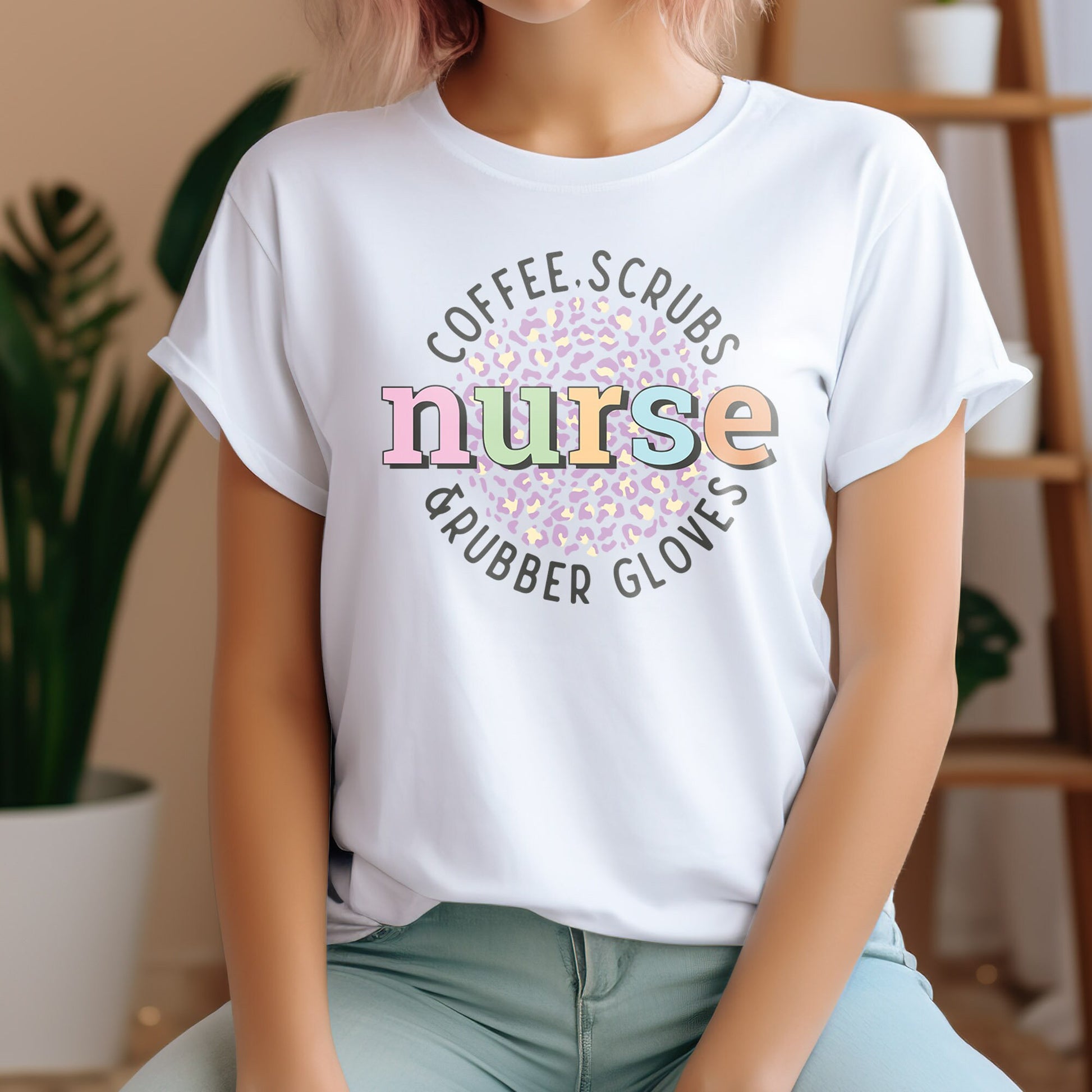 Nurse DTF Transfer, DTF Transfer Ready For Press, Nurse Heat Press Transfer, Nurse Transfer, DTF Print, Coffee Scrubs and Rubber Gloves Dtf