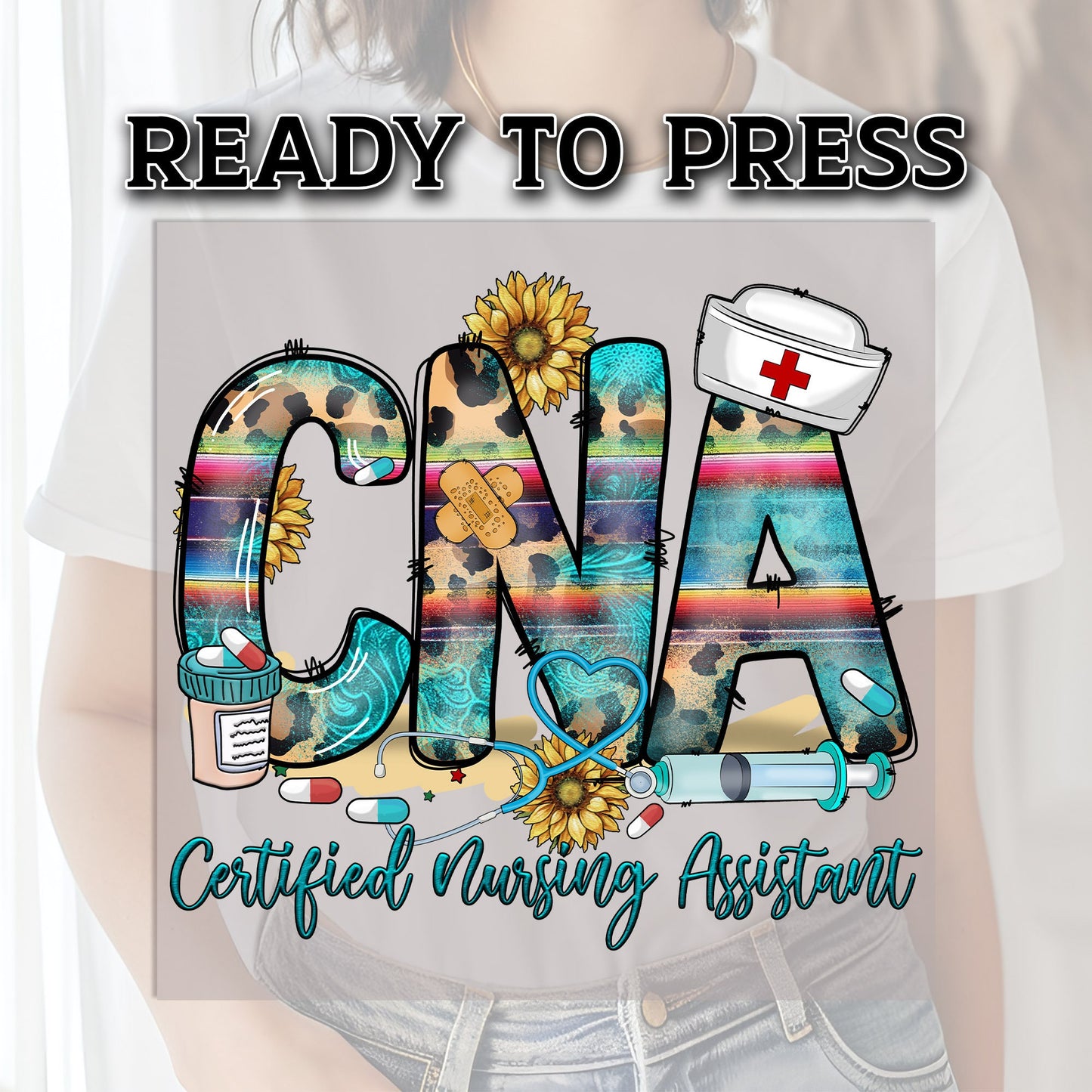 CNA Transfer, Cna Nurse DTF Transfer Ready For Press, Nurse Heat Press Transfer, CNA Transfer, Nurse Transfer, Nursing Heat Transfer, Dtf