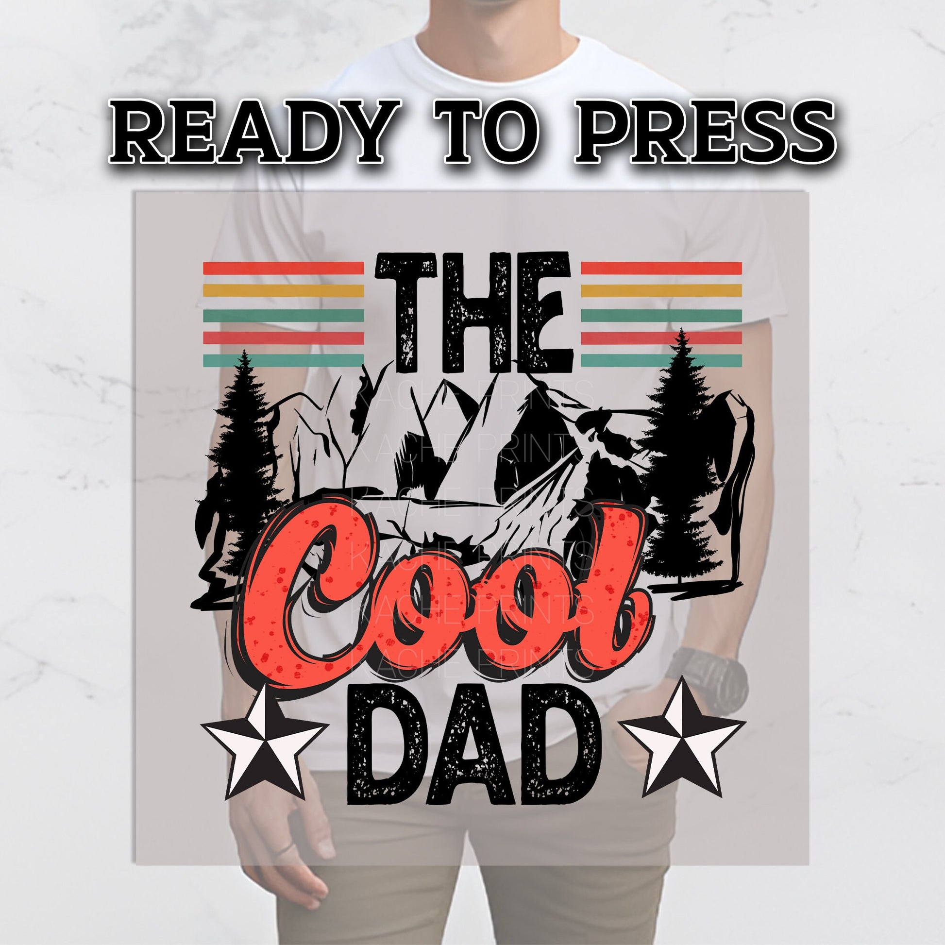 Dad DTF Transfers, DTF Transfer Ready For Press, Heat Press Transfer, DTF Print, Papa Ready For Press, Daddy Dtf Transfers, The Cool Dad Dtf