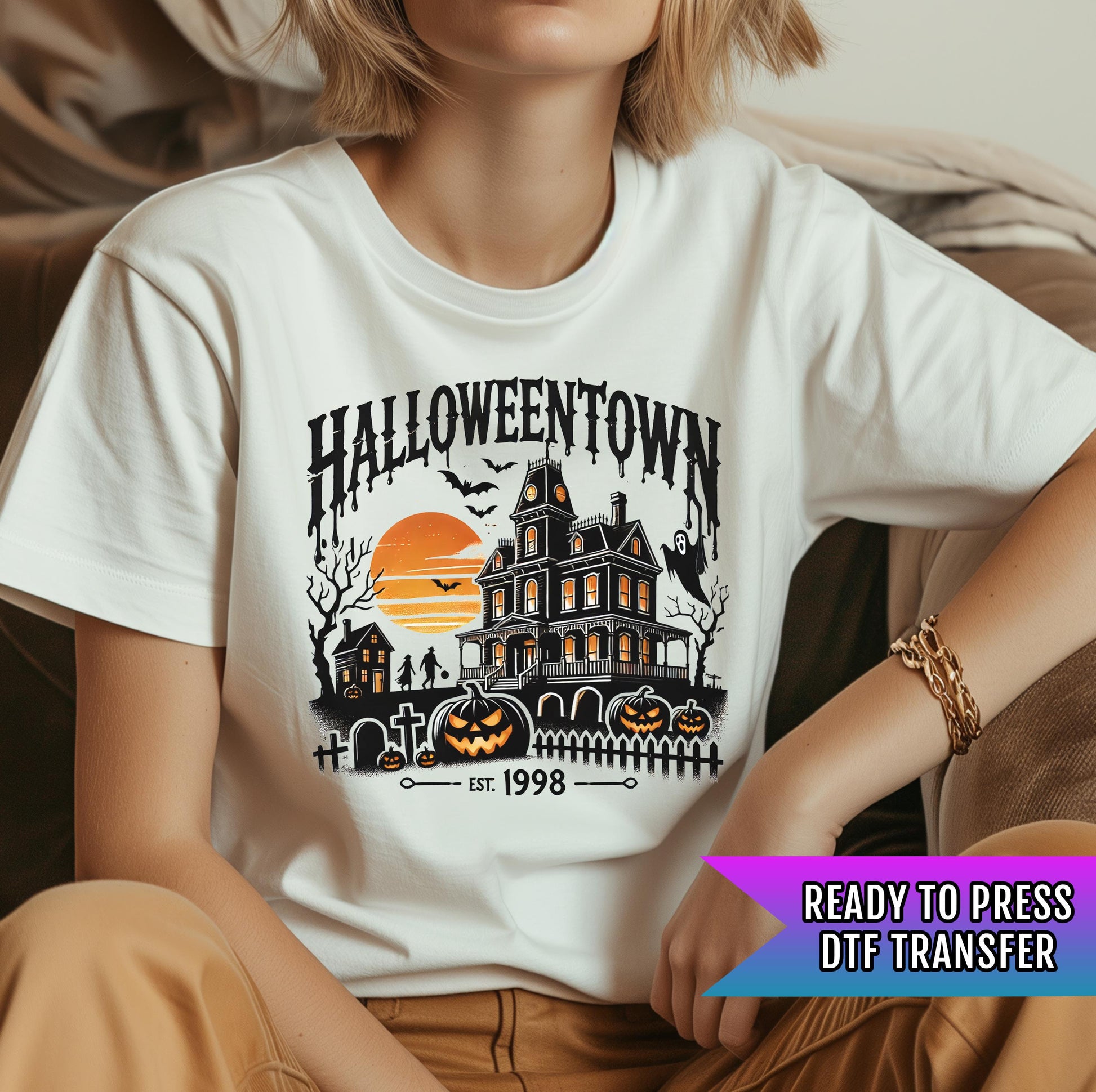 Halloween DTF Transfers, Halloween DTF Transfer Ready For Press, Heat Press Transfer, Horror DTF Print, Halloweentown Est 1998 Dtf Transfers