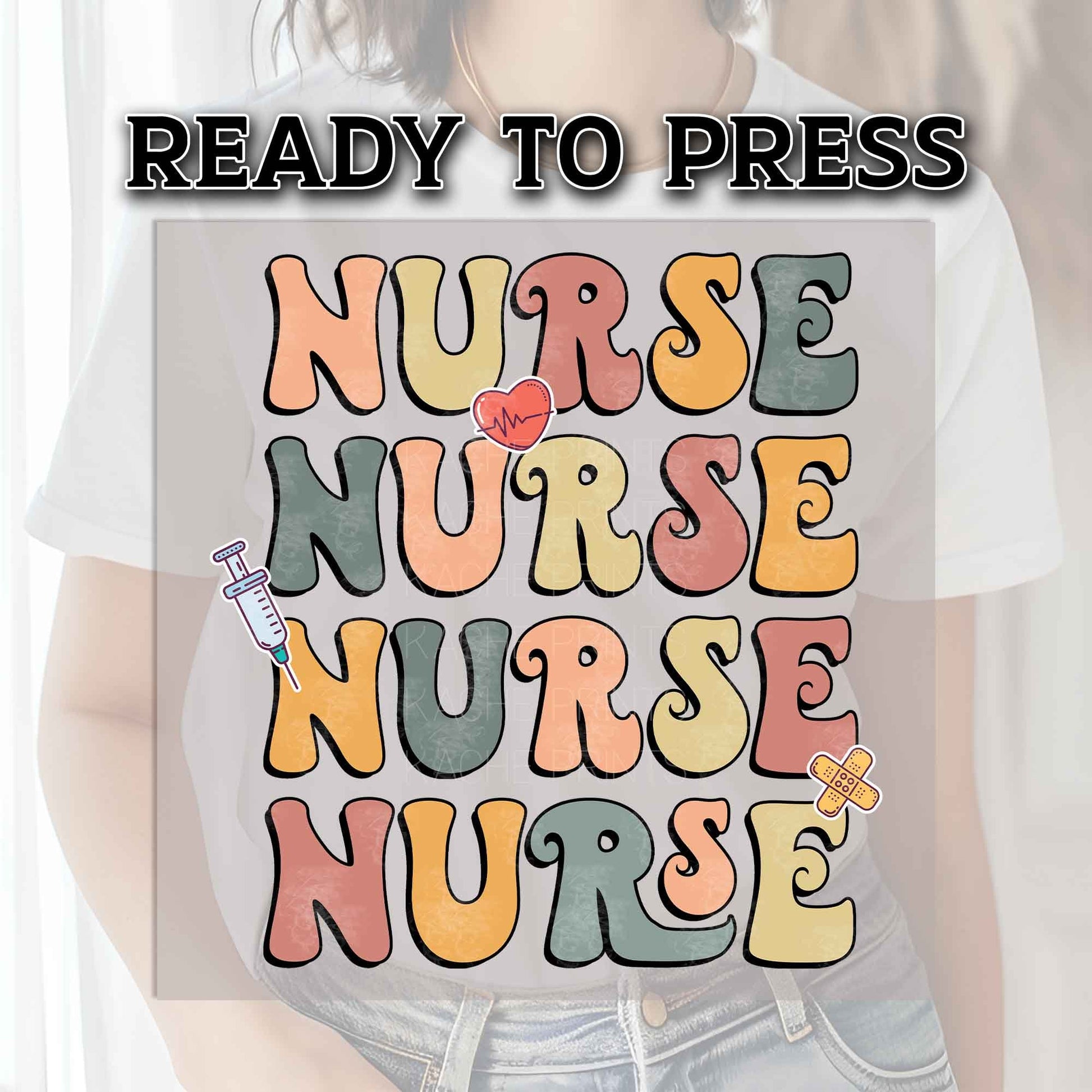 Nurse DTF Transfer, Nurse Transfer, Nurse Retro Heat Press Transfer, DTF Transfer Ready For Press, DTF Print, Nursing Heat Transfer, Dtf