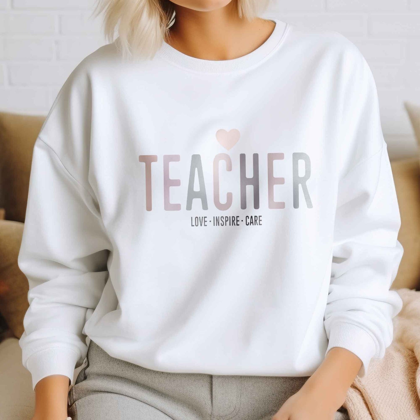 Teacher DTF Transfers, DTF Transfer Ready For Press, Heat Press Transfer, Dtf Heat Transfer, Dtf Print, Teacher Love Inspire Care Transfer