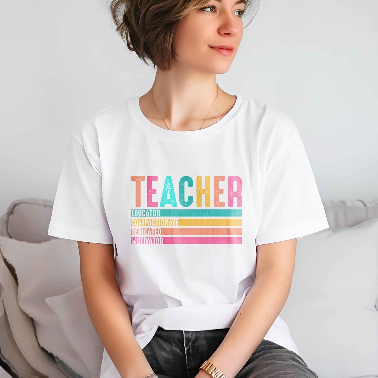 Teacher DTF Transfers, DTF Transfer Ready For Press, Heat Press Transfer, DTF Print, Teacher Ready For Press,Teacher Educator Motivator Dtf