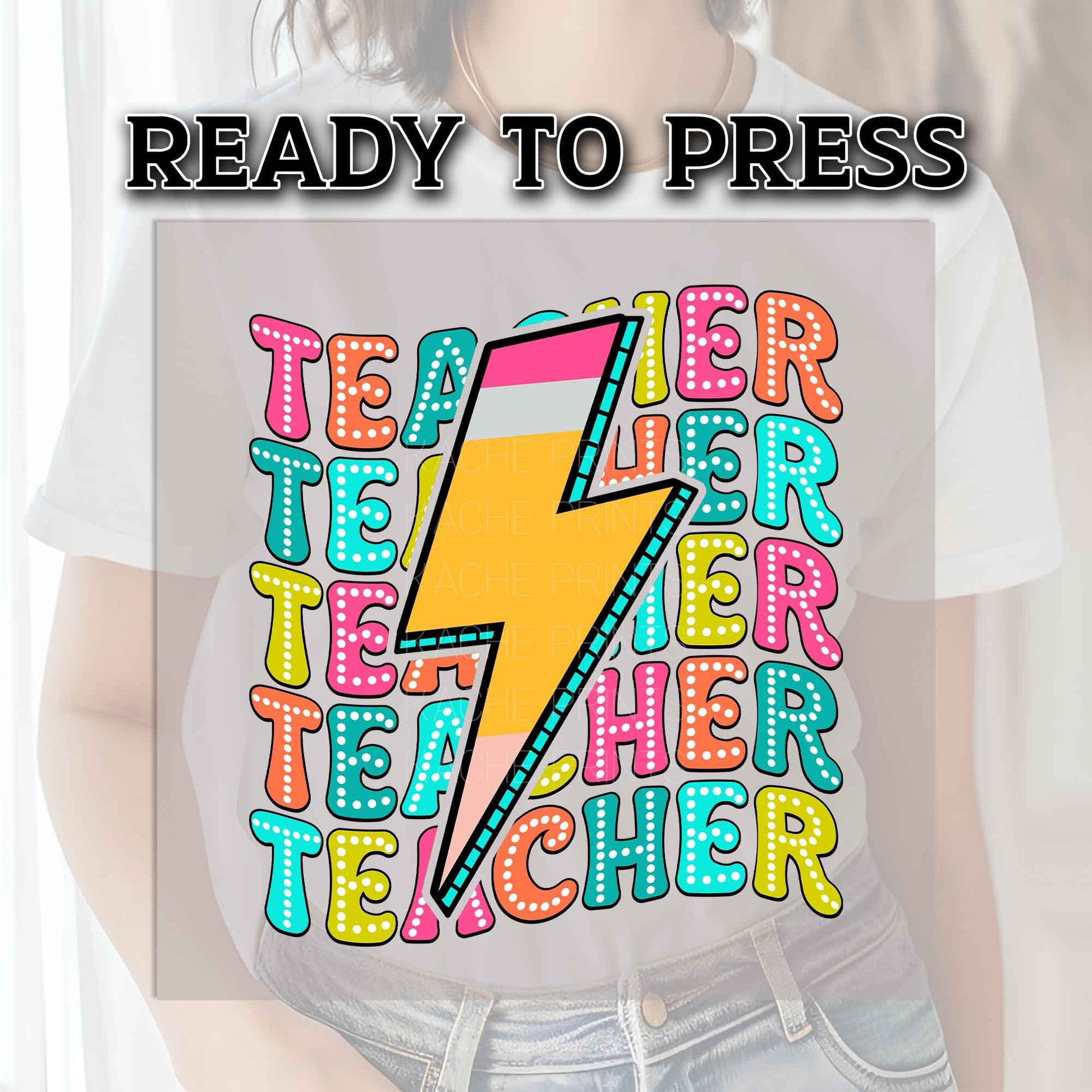 Teacher DTF Transfers, DTF Transfer Ready For Press, Heat Press Transfer, DTF Print, Teacher Retro Ready For Press,Back to School Dtf Prints