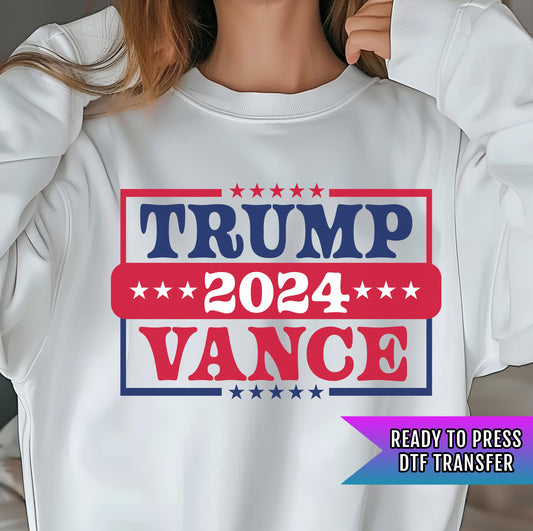 Trump Vance DTF Transfer, Trump Ready to Press, Thug Life, Trump Transfers, Heat Transfer, Trump 2024 Transfers, Trump 2024 Vance Dtf Print