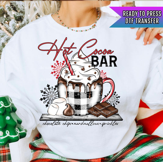 Hot Cocoa Bar DTF Transfer Ready For Press, Chocolate DTF Transfer, Heat Press Transfer, Dtf Prints, Ready Dtf Transfer, DTF Press Design