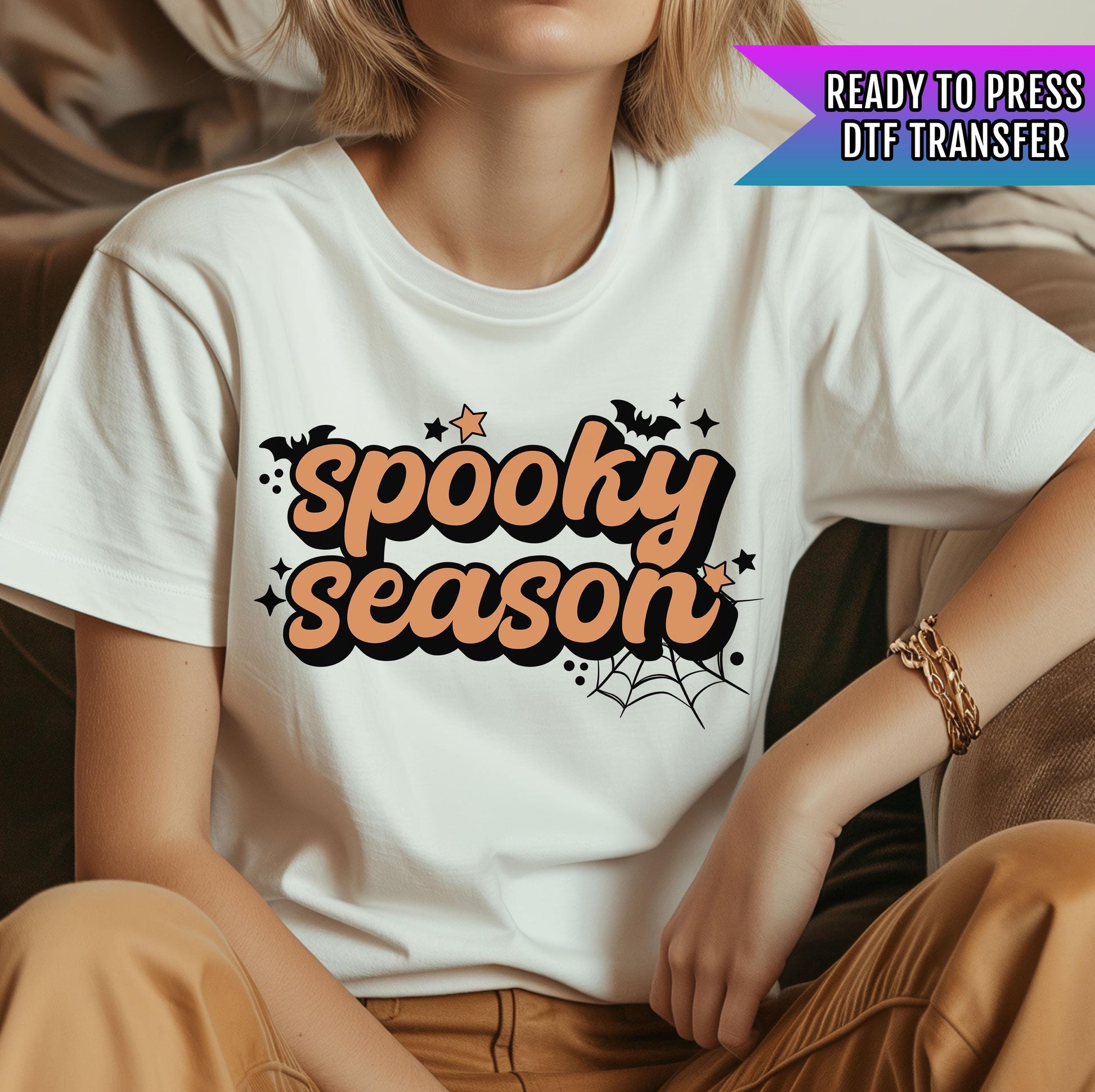 Spooky Season DTF Transfer, Halloween DTF Transfer Ready For Press, Horror DTF Prints, Trendy Halloween Heat Press Transfer, Happy Halloween