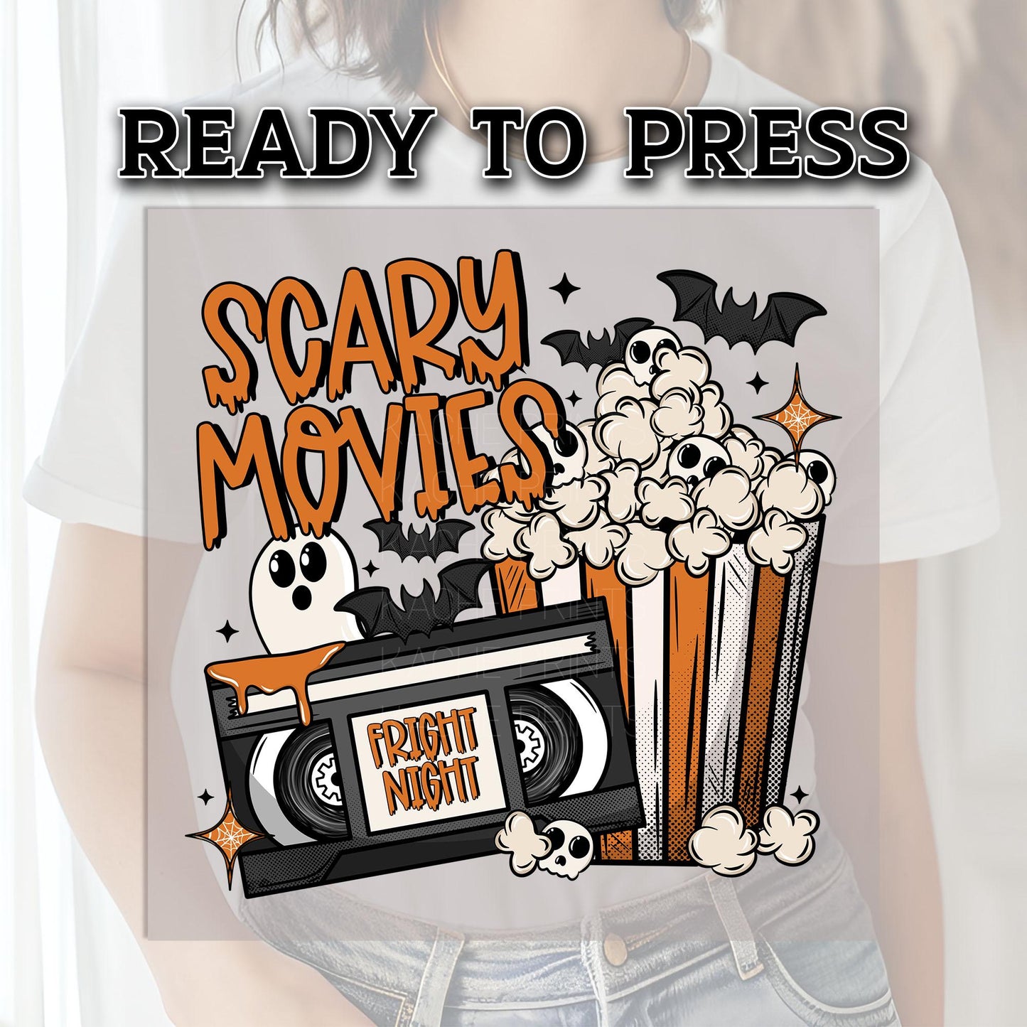 Scary Movies DTF Transfers, Spooky Dtf Transfer, Halloween DTF Transfer Ready For Press, Heat Press Transfers, Fright Night Dtf Transfers