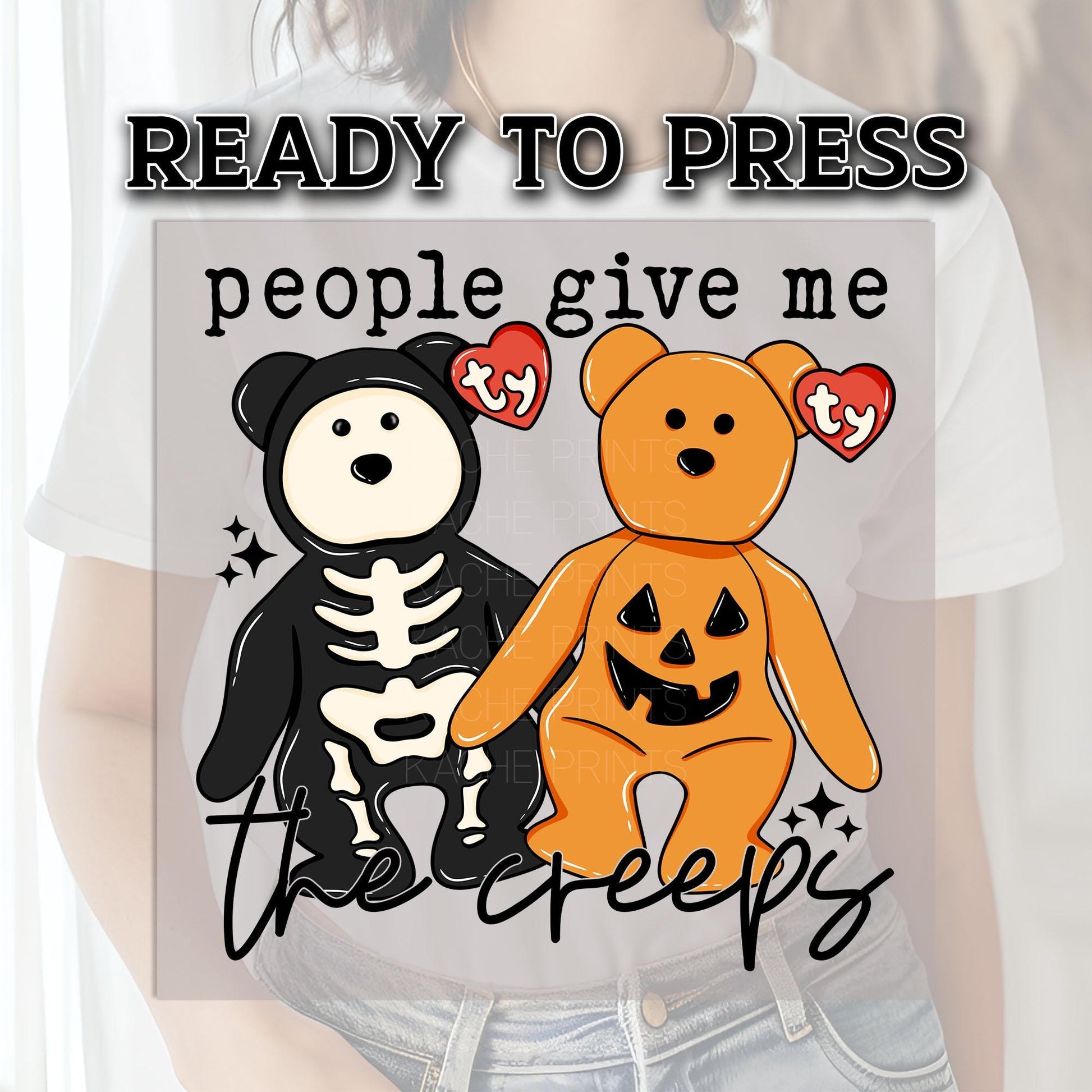 People Give Me The Creeps DTF Transfer, Halloween DTF Transfer Ready For Press, Heat Press Transfer, Pumpkin Dtf Transfer,Trick Or Treat Dtf