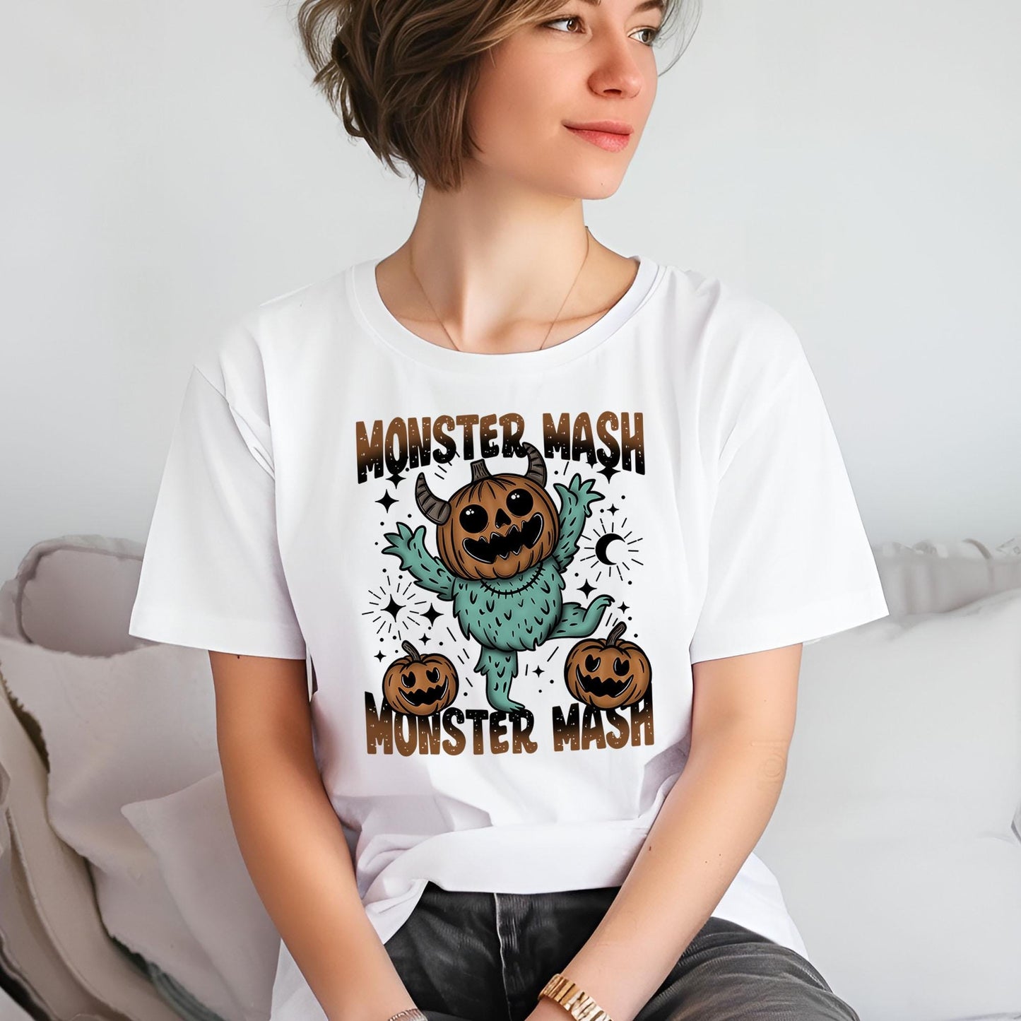 Monster Mash DTF Transfers, Halloween DTF Transfers Ready For Press, Pumpkin Design, Heat Press Transfers, Horror Dtf Print, Retro Halloween