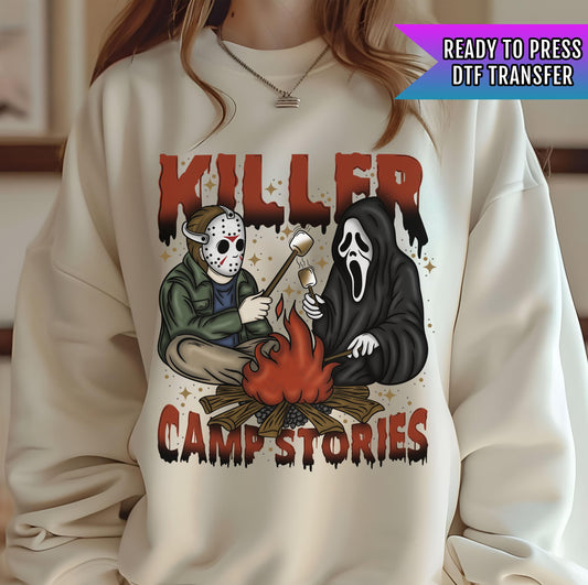 Killer Camp Stories DTF Transfer, Halloween DTF Transfer Ready For Press, Spooky Dtf, Heat Press Transfers, Ghost Season Dtf, The Camper Dtf