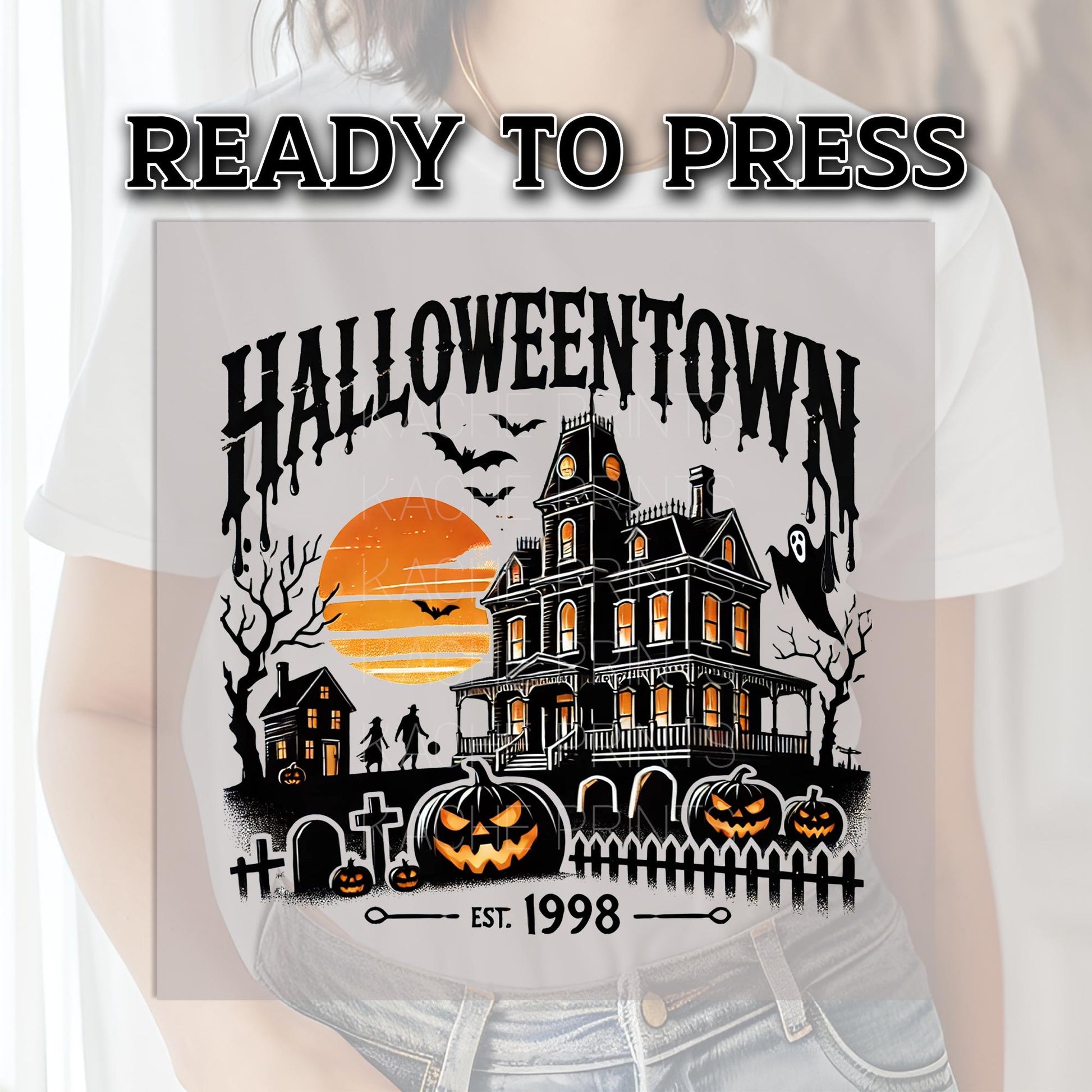 Halloween DTF Transfers, Halloween DTF Transfer Ready For Press, Heat Press Transfer, Horror DTF Print, Halloweentown Est 1998 Dtf Transfers