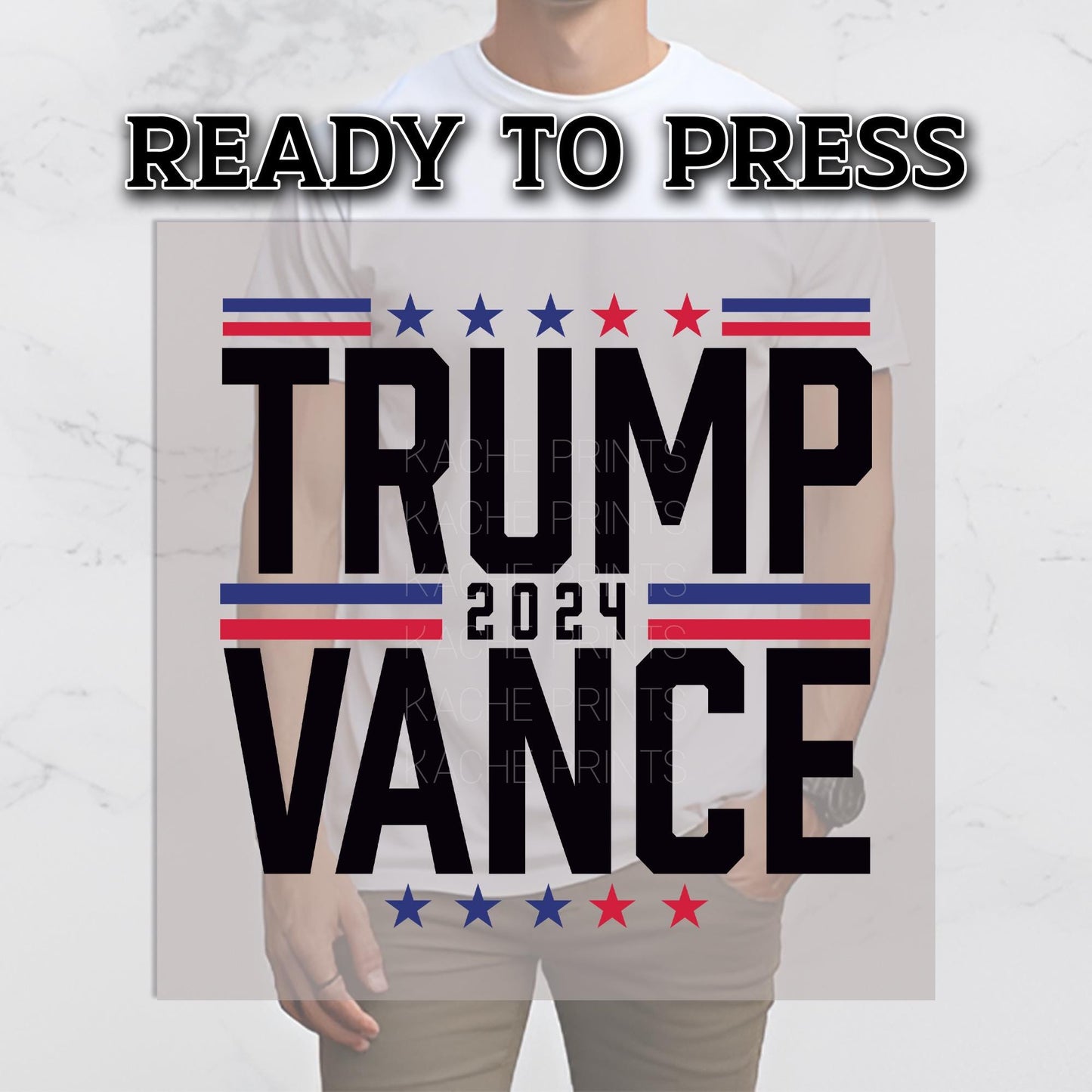 Trump Vance DTF Transfer, Trump Ready to Press, Thug Life, Trump 2024 Transfers, Trump Transfers, Heat Transfer, Trump 2024 Vance Dtf Prints