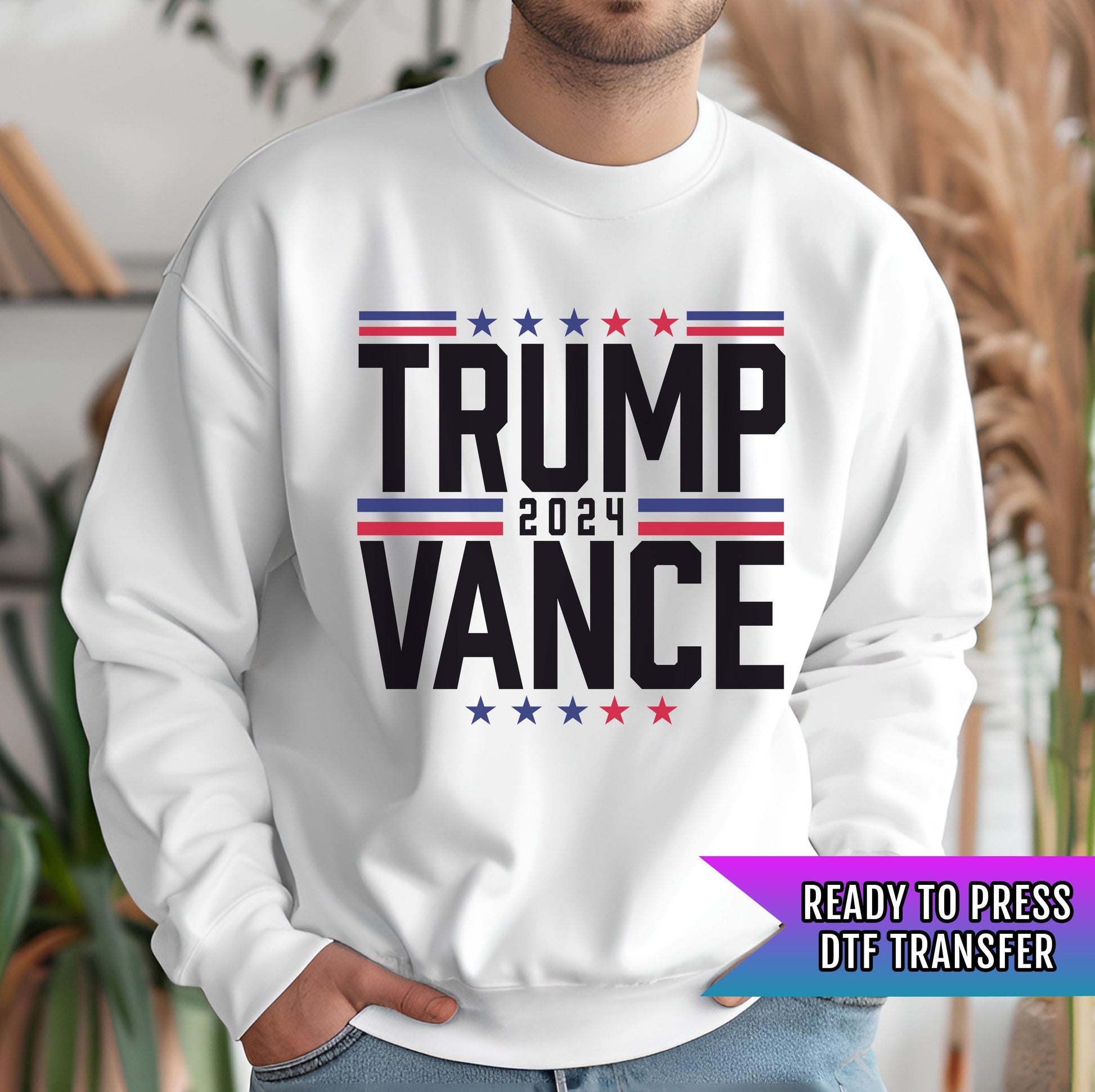 Trump Vance DTF Transfer, Trump Ready to Press, Thug Life, Trump 2024 Transfers, Trump Transfers, Heat Transfer, Trump 2024 Vance Dtf Prints