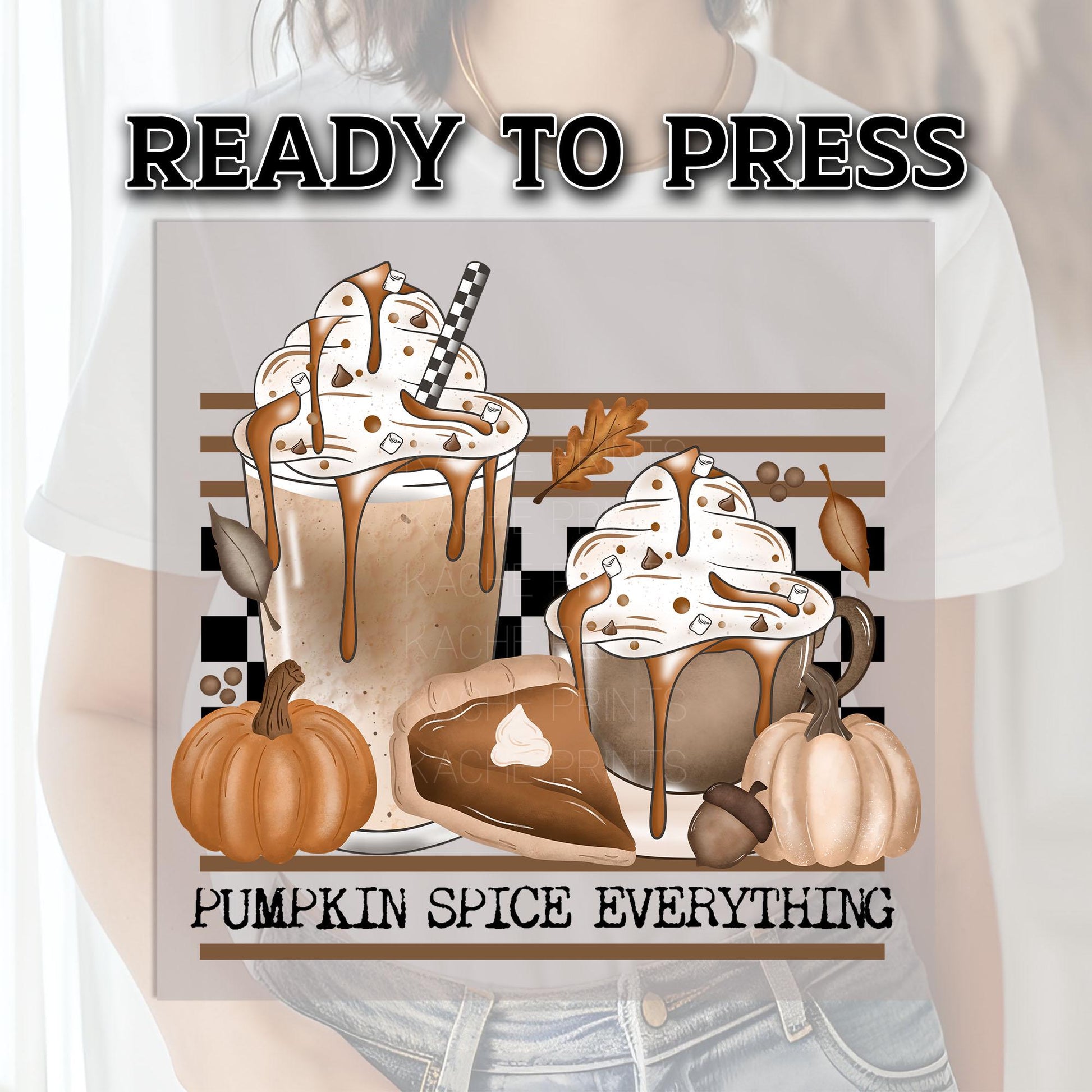 Pumpkin DTF Transfer Ready For Press, Fall DTF Transfers, Autumn DTF Print, Fall Transfers, Coffee Ready to Press, Pumpkin Spice Everything