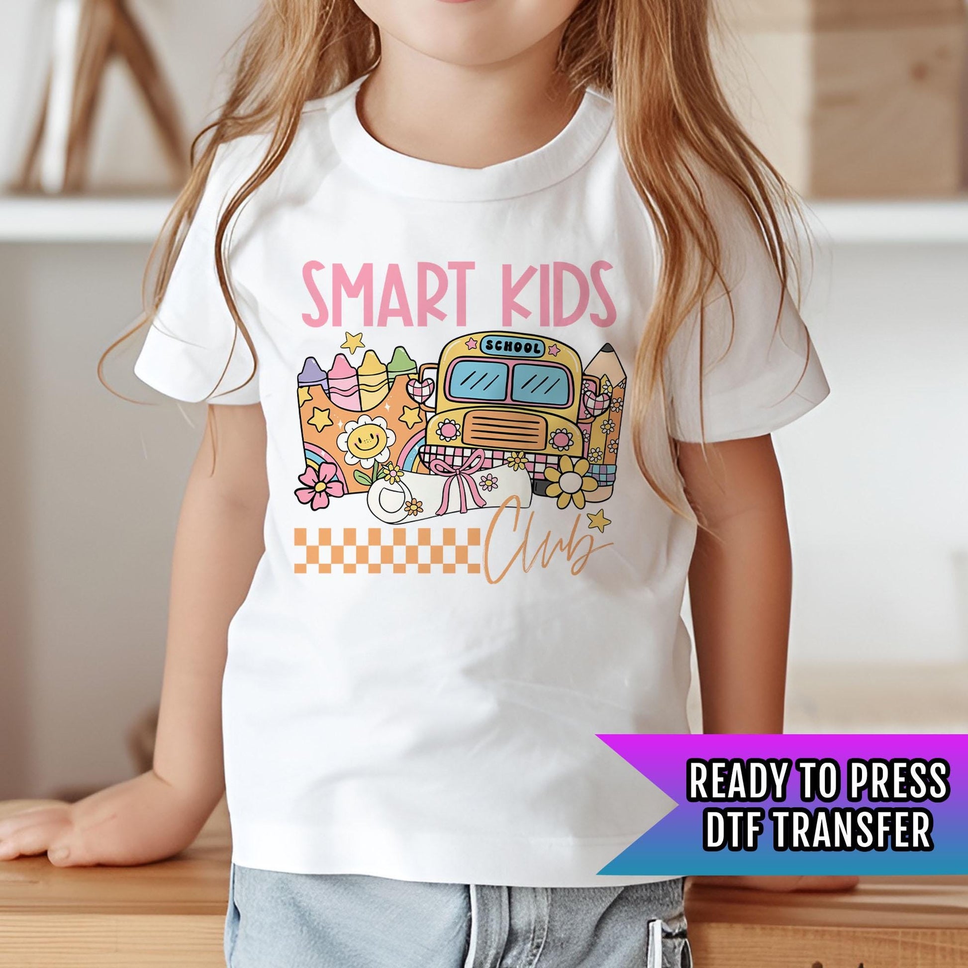 Smart Kids Club DTF Transfer, DTF Transfer Ready For Press, Heat Press Transfer, Book Dtf Print, Dtf Heat Transfer, Back To School Dtf Print