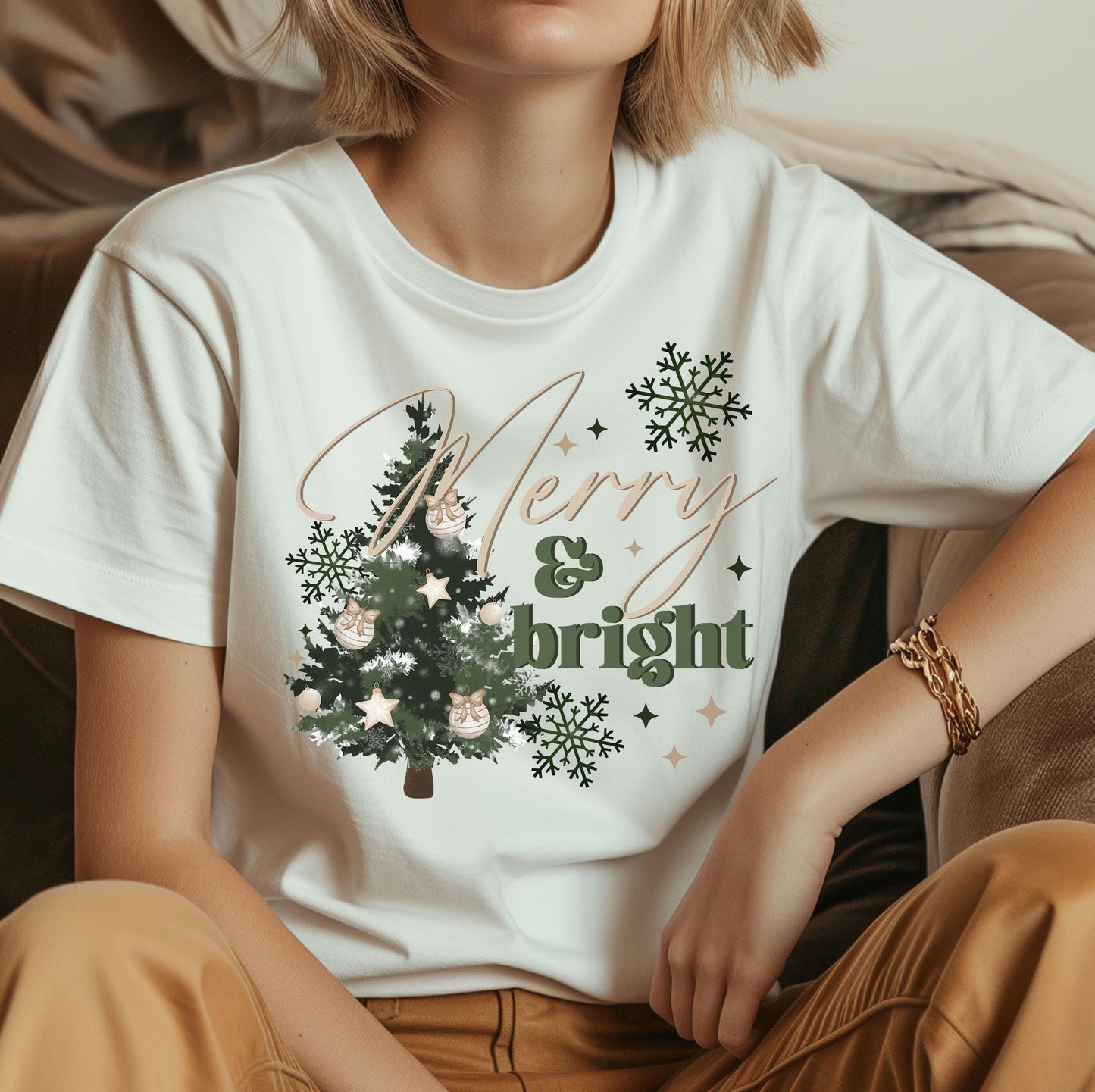 Merry & Bright DTF Transfer Ready For Press, Merry Christmas DTF Transfer, Heat Press Transfer, Christmas Tree Dtf, Wonderful Year Dtf Print