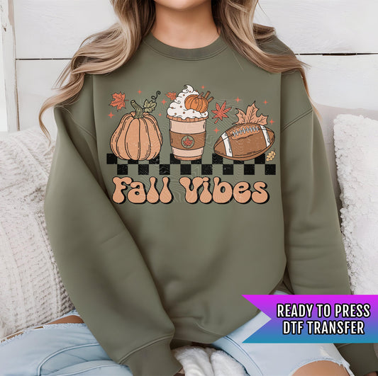 Fall Vibes DTF Transfers Ready For Press, Fall DTF Transfers, Autumn DTF Transfers, Pumpkin Spice Dtf, Cozy Season Dtf, Heat Press Transfers