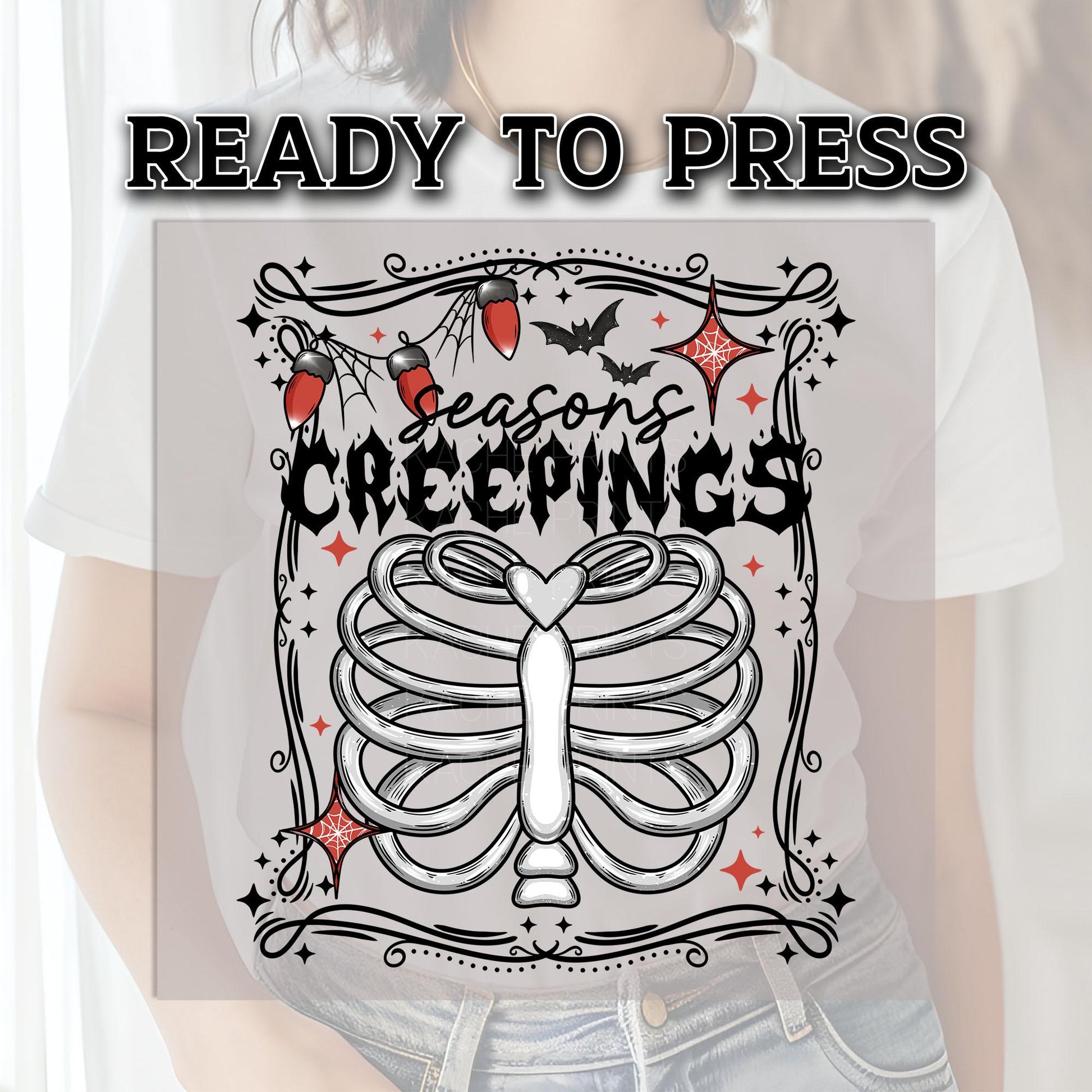 Seasons Creepings DTF Transfers, Skeleton Dtf Transfer, Halloween DTF Transfer Ready For Press, Spooky Season, Heat Press Prints, Horror Dtf