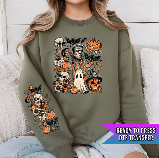 Frankenstein Halloween DTF Transfers, Halloween DTF Transfer Ready For Press, Heat Press Transfer, Horror Classics DTF Prints, Spooky Season