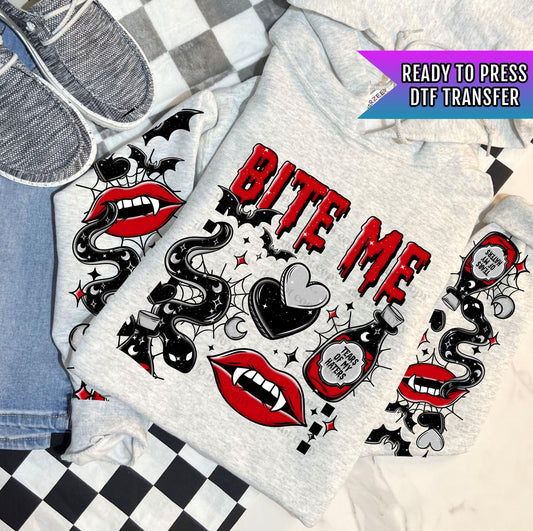 Bite Me DTF Transfers, Halloween DTF Transfers Ready For Press, Bats Transfers, Vampire DTF Prints, Horror Dtf, Tears Of My Haters Dtf Print