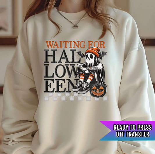 Waiting For Halloween DTF Transfers, Ghost Dtf Transfer, Halloween DTF Transfers Ready For Press, Heat Press Transfer, Pumpkin Dtf Transfers