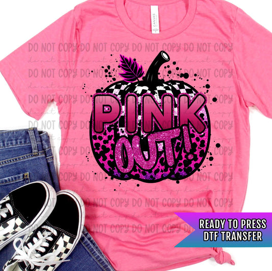 Pink Out Pumpkin DTF Transfers Ready For Press, Pink Pumpkin Breast Cancer Awareness Dtf, Heat Press Transfer, Strong Women Dtf, Pink Ribbon