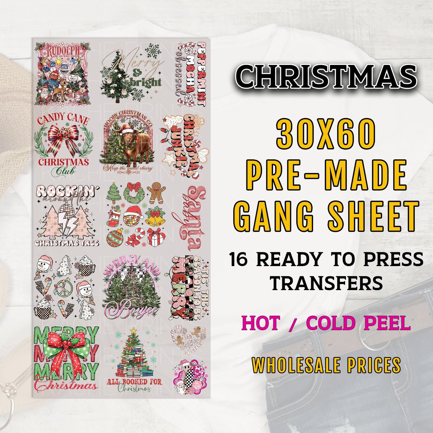 Christmas Gang Sheet, Christmas DTF Transfers, Christmas DTF Transfer Ready For Press, Christmas Premade Gang Sheet, Christmas Dtf Prints