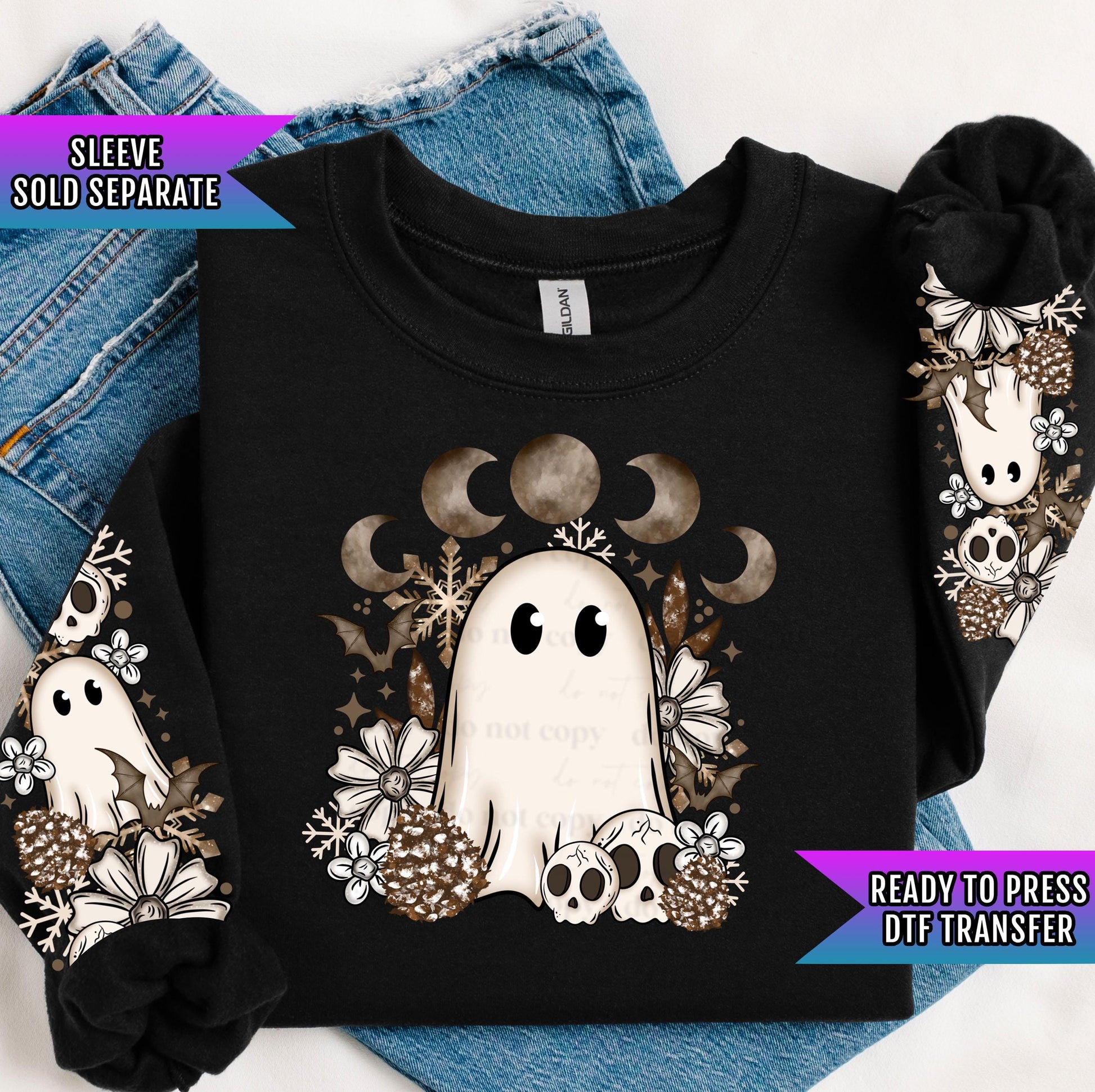 Cottagecore Ghost Winter Style DTF Transfers Ready For Press, Fall DTF Prints, Ghost Dtf Prints, Heat Press Transfers, Halloween DTF Prints