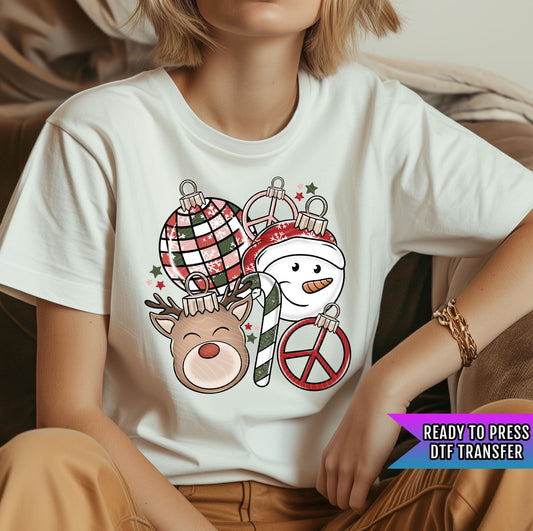 Christmas Collage DTF Transfer Ready For Press, Christmas DTF Prints, Snowman, Heat Press Transfer, Direct To Film, Christmas Deer Dtf Print