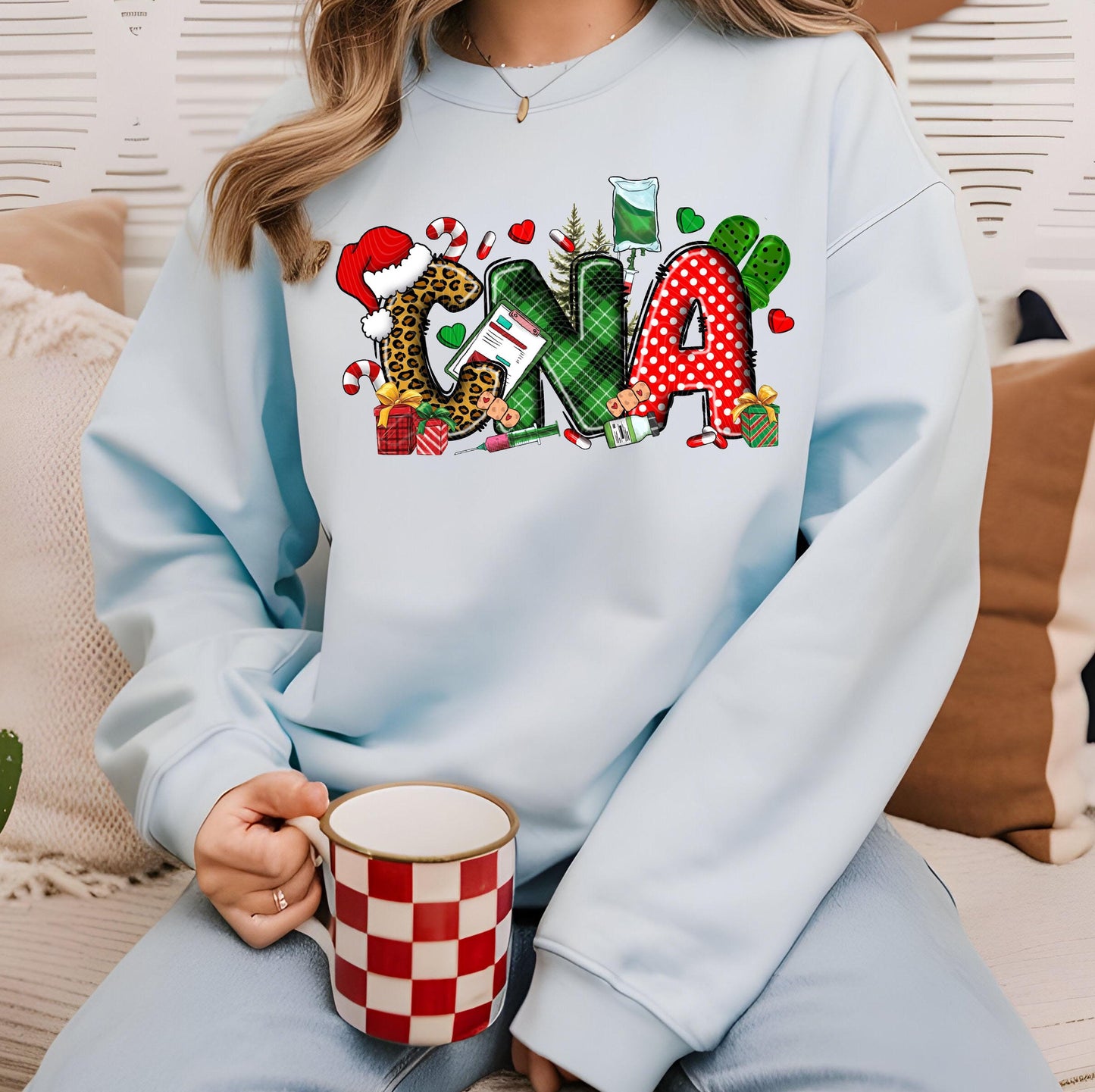 Certified Nursing Assistant DTF Transfer Ready For Press, Christmas DTF Print, Heat Press Transfer, Direct To Film,Nurse Christmas Dtf Print